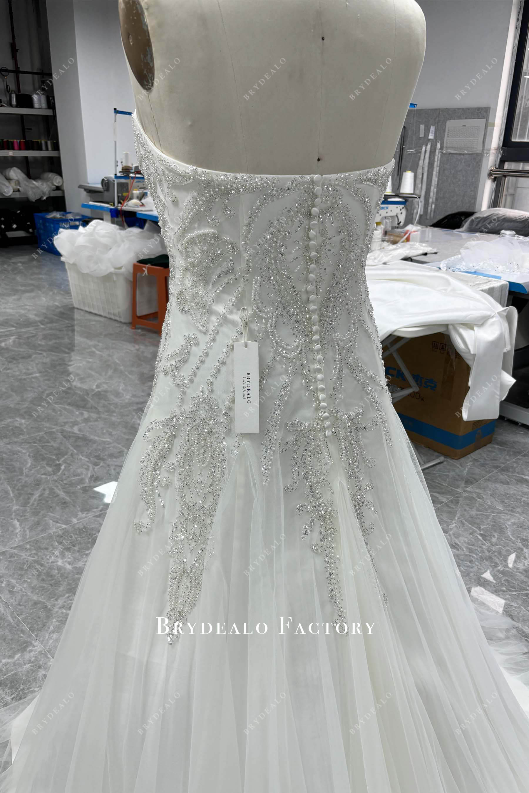 strapless lace wedding dress