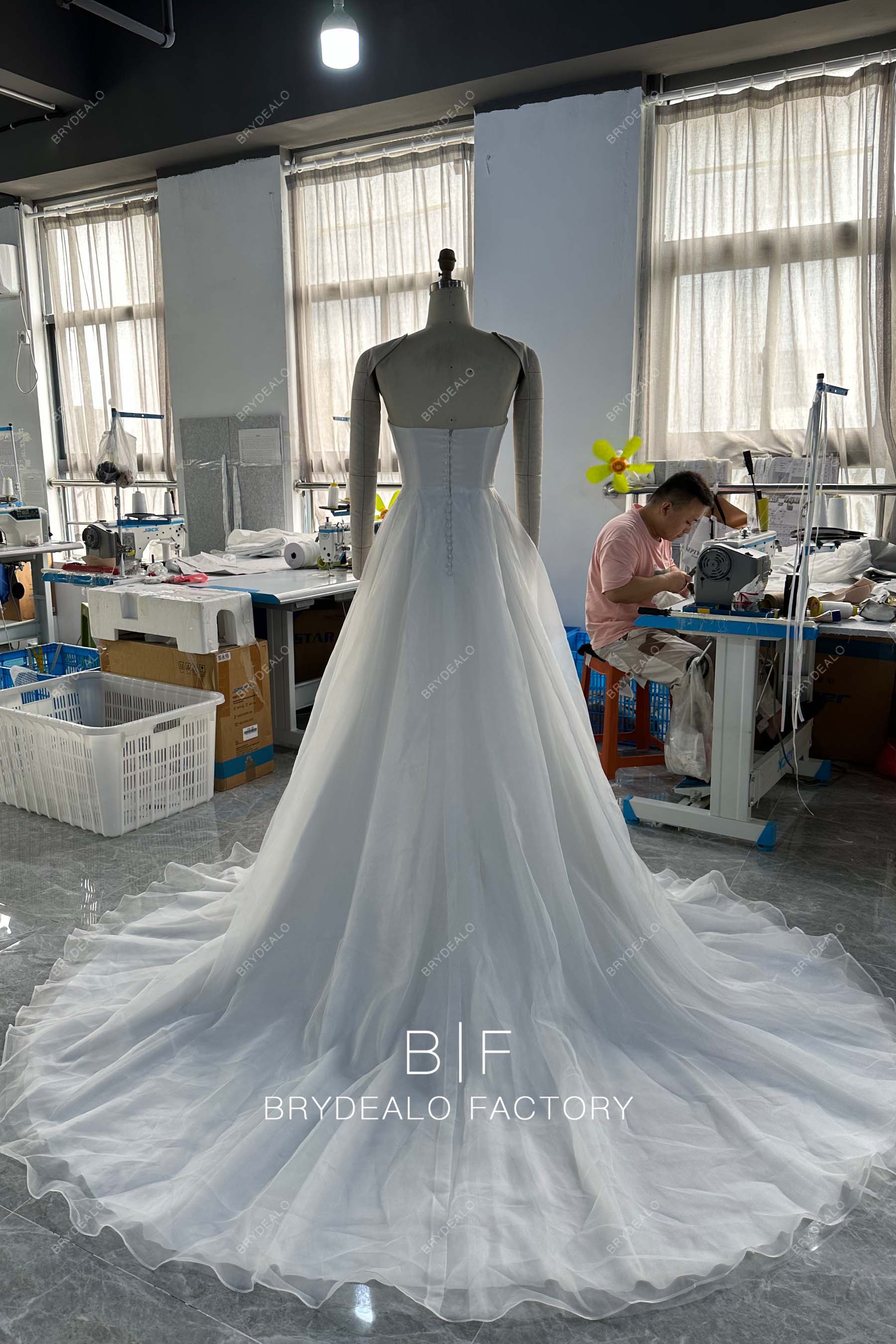 strapless long train bridal dress online