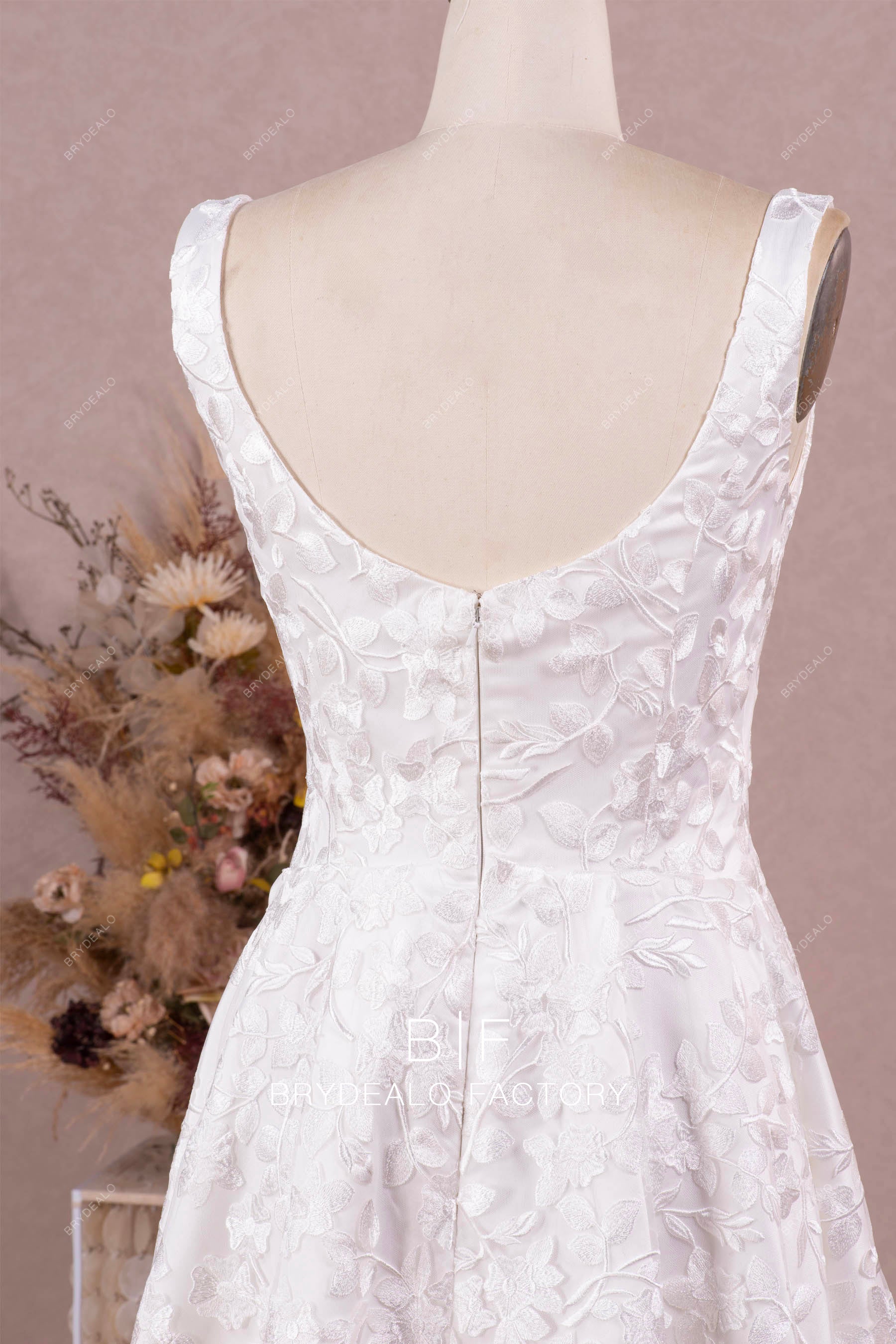 straps lace bridal gown