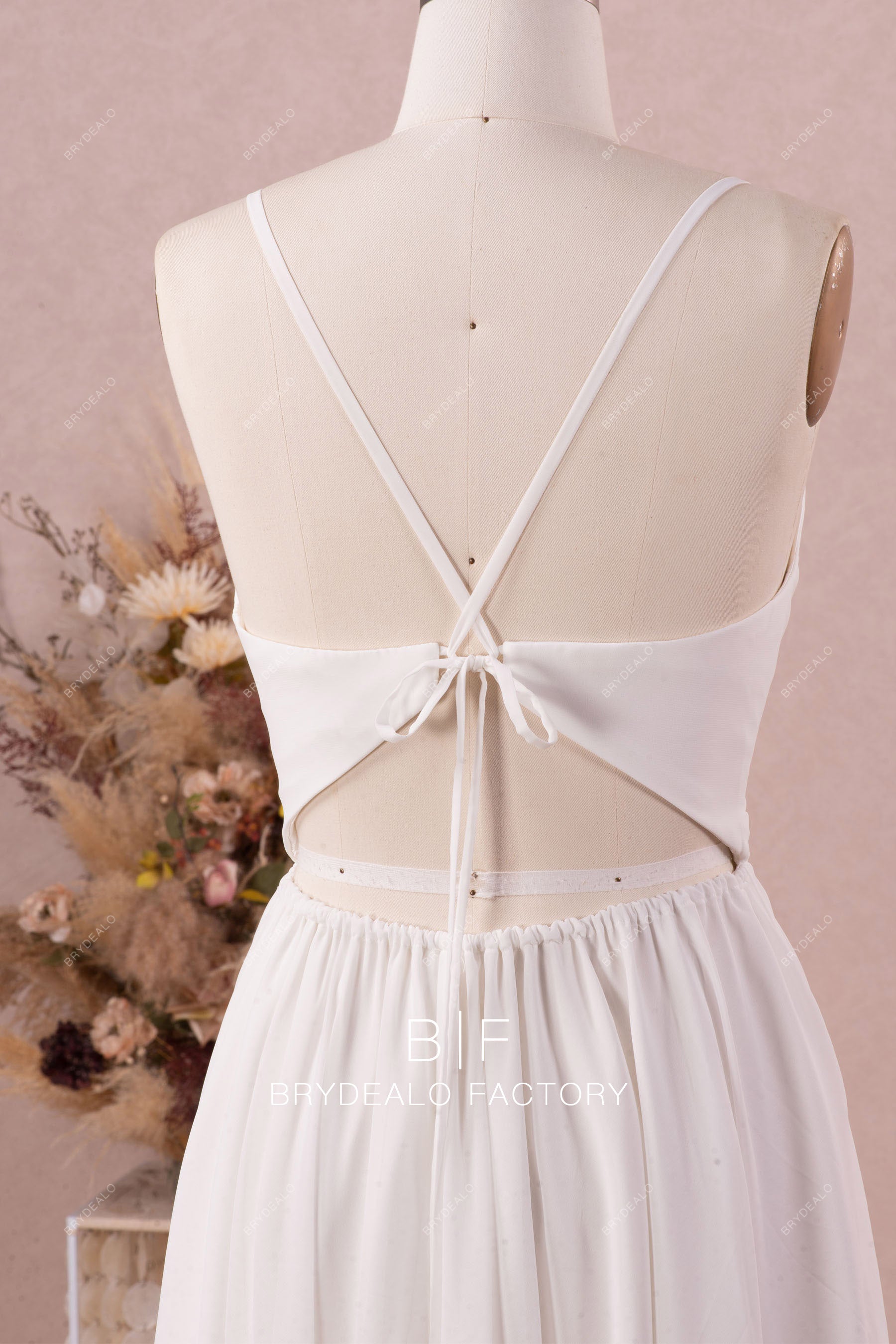 straps open back wedding dress