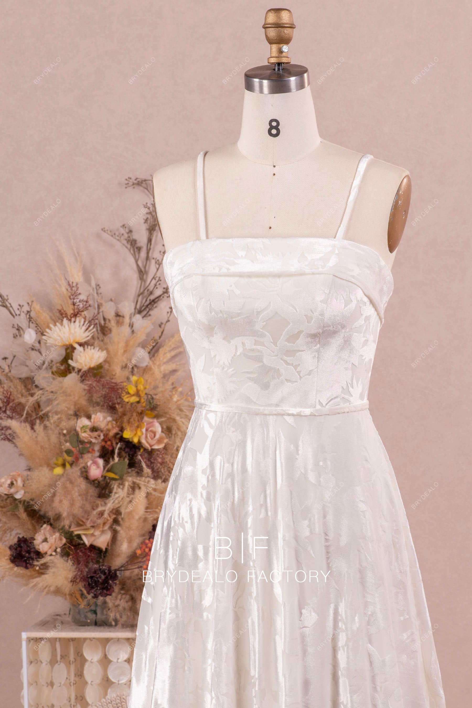 straps straight across neck wedding dress