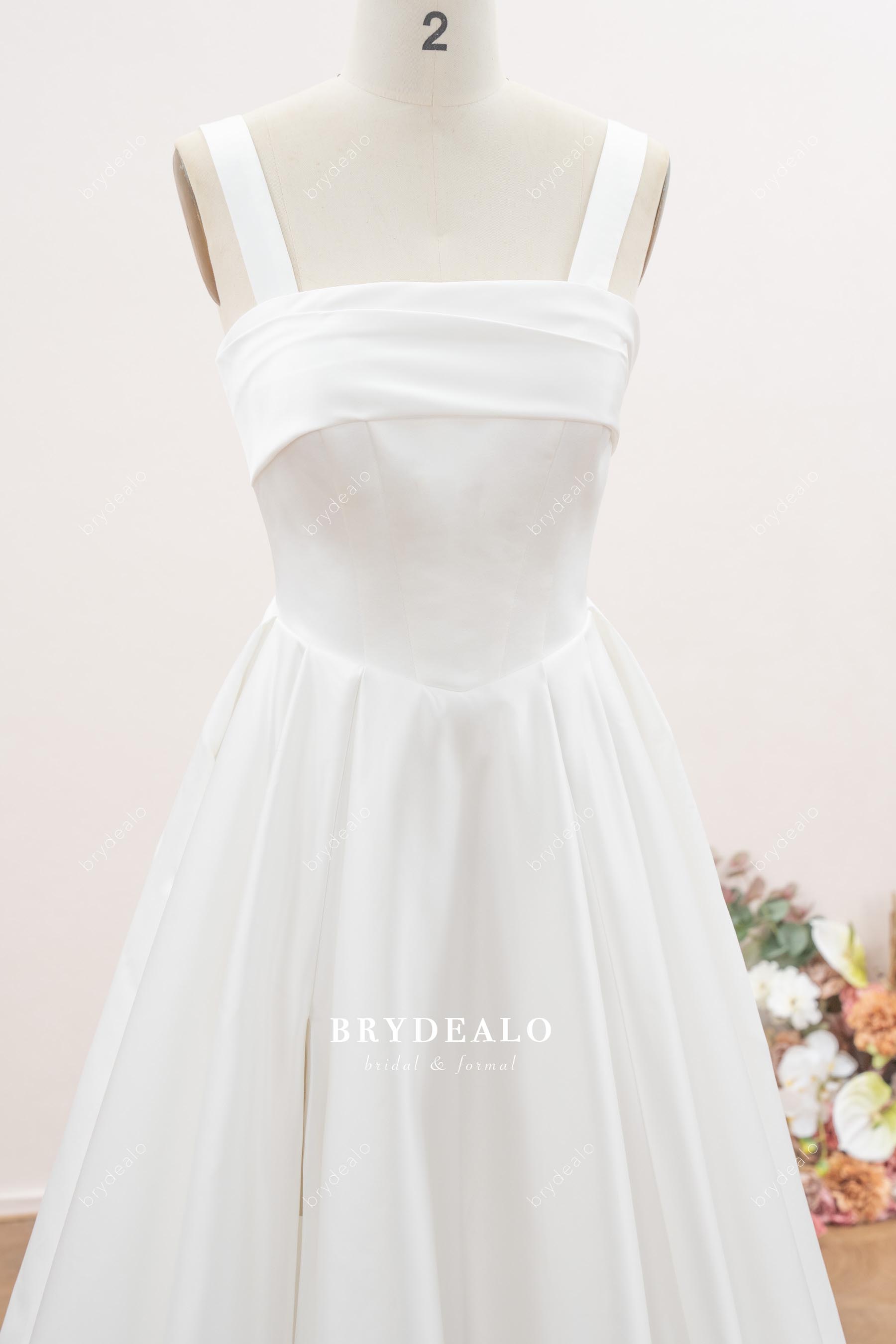 straps straight across neck wedding dress