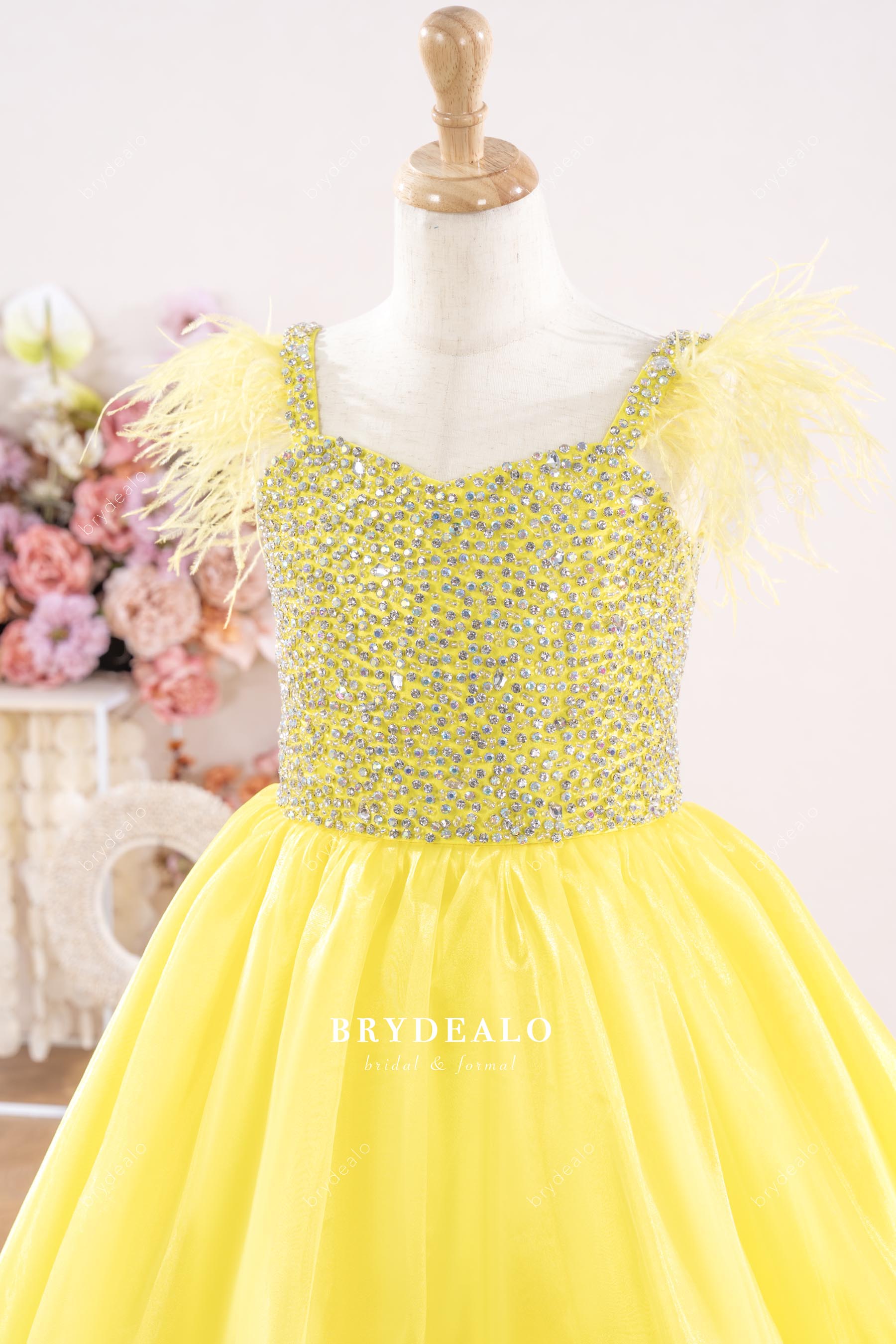 straps sweetheart rhinestone junior pageant gown