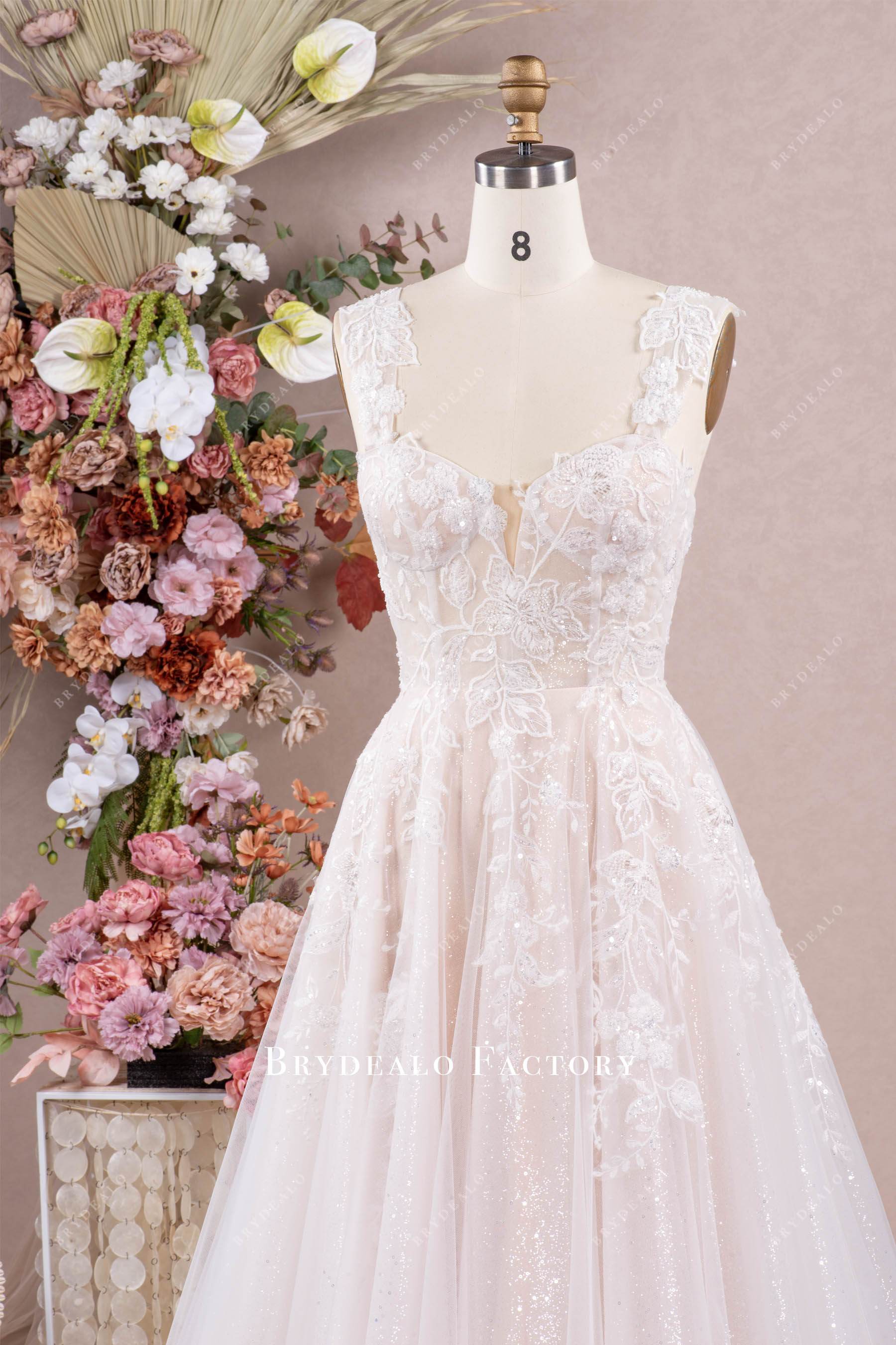 straps sweetheart wedding dress