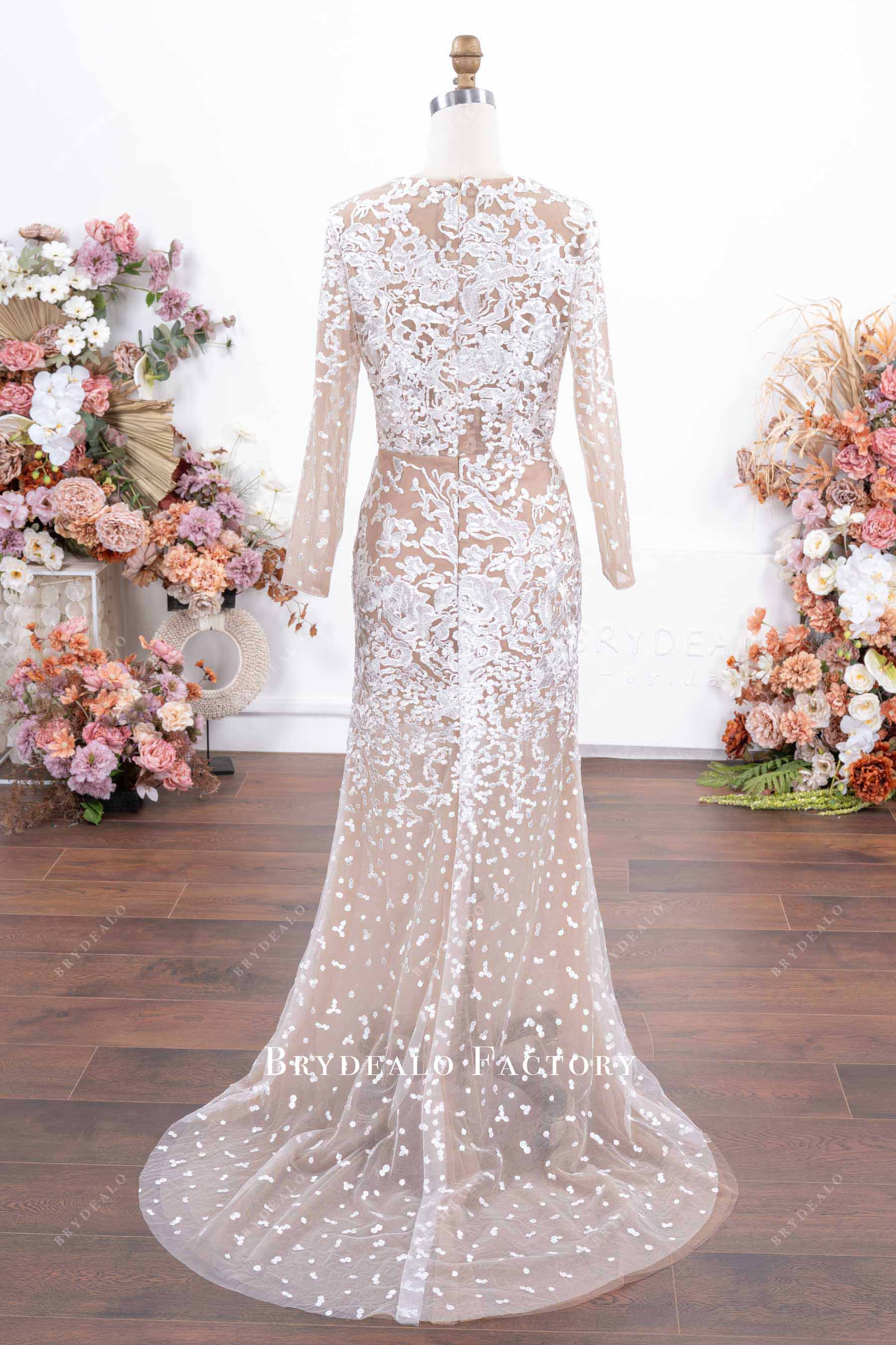 sweep train mermaid wedding dress
