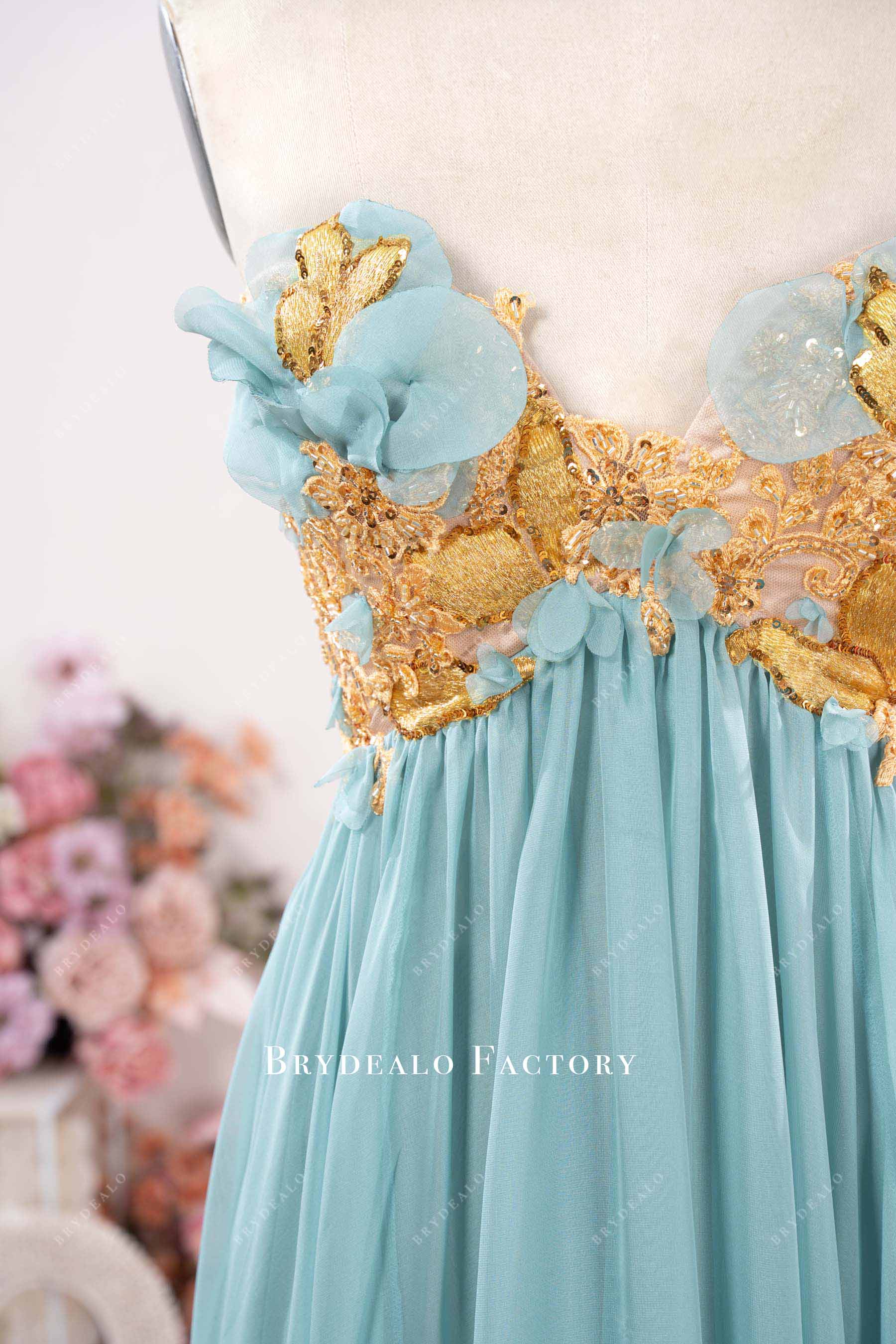 sweetheart neck chiffon formal dress