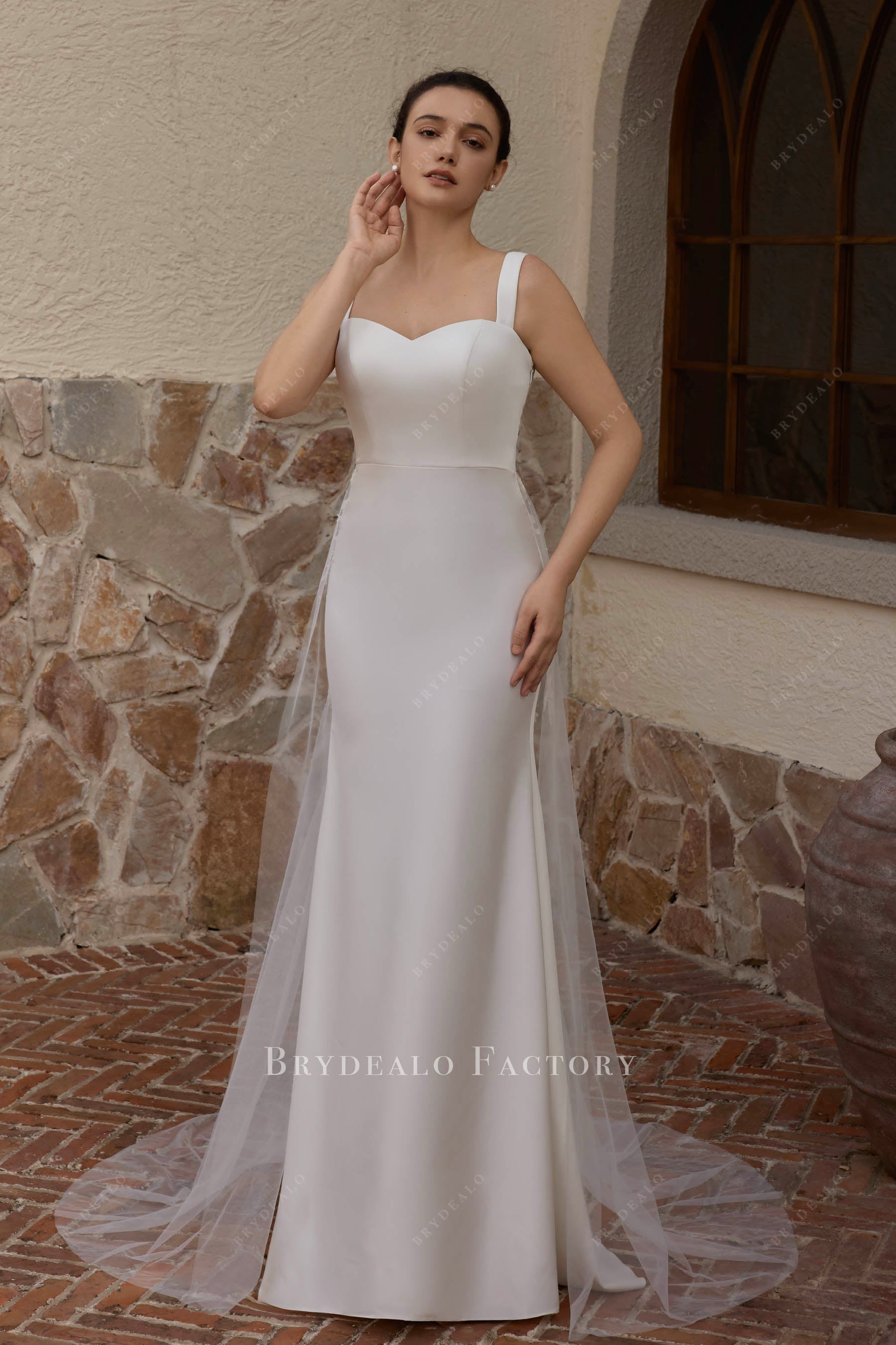 sweetheart neck fit flare wedding dress
