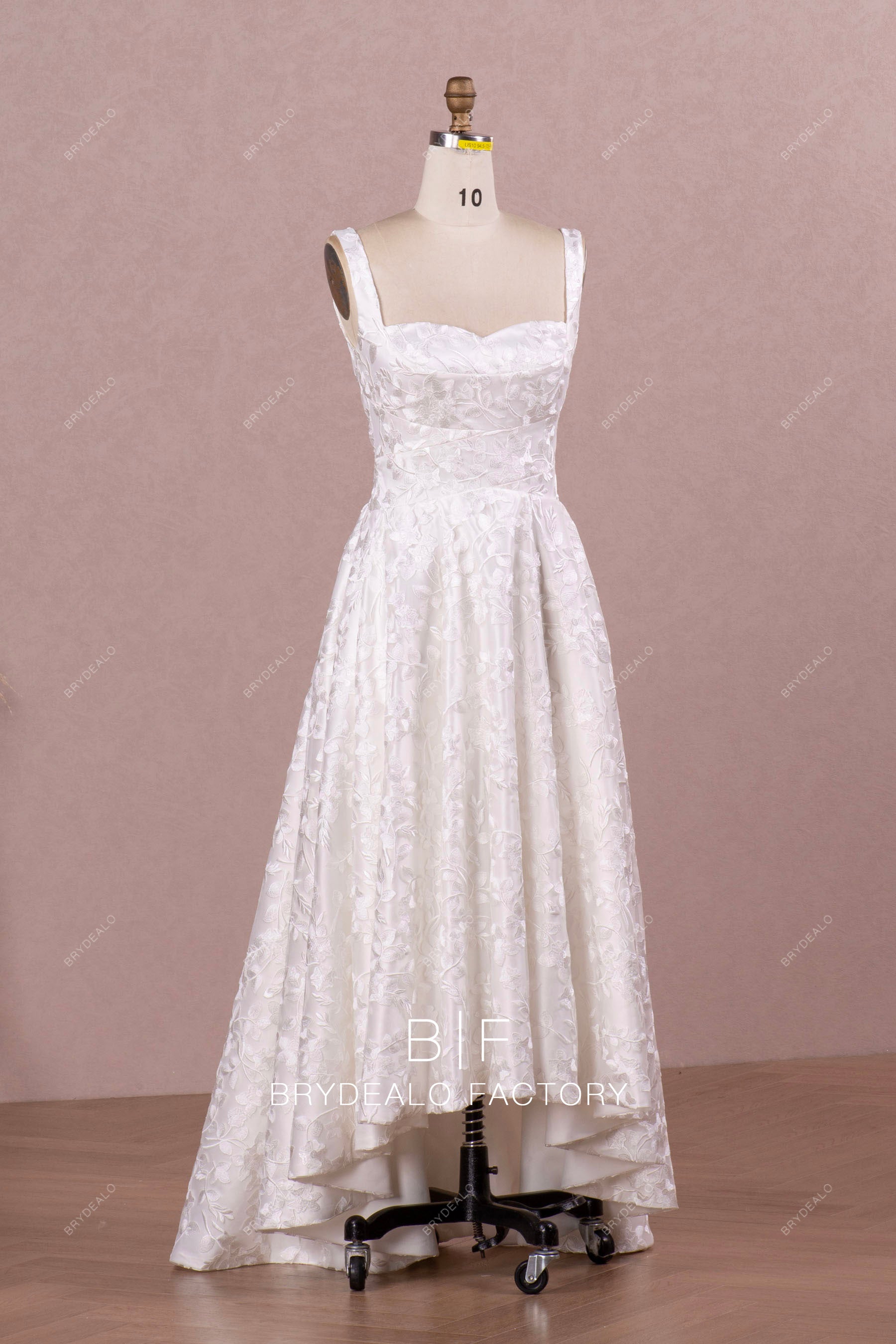 sweetheart neck lace short wedding dress