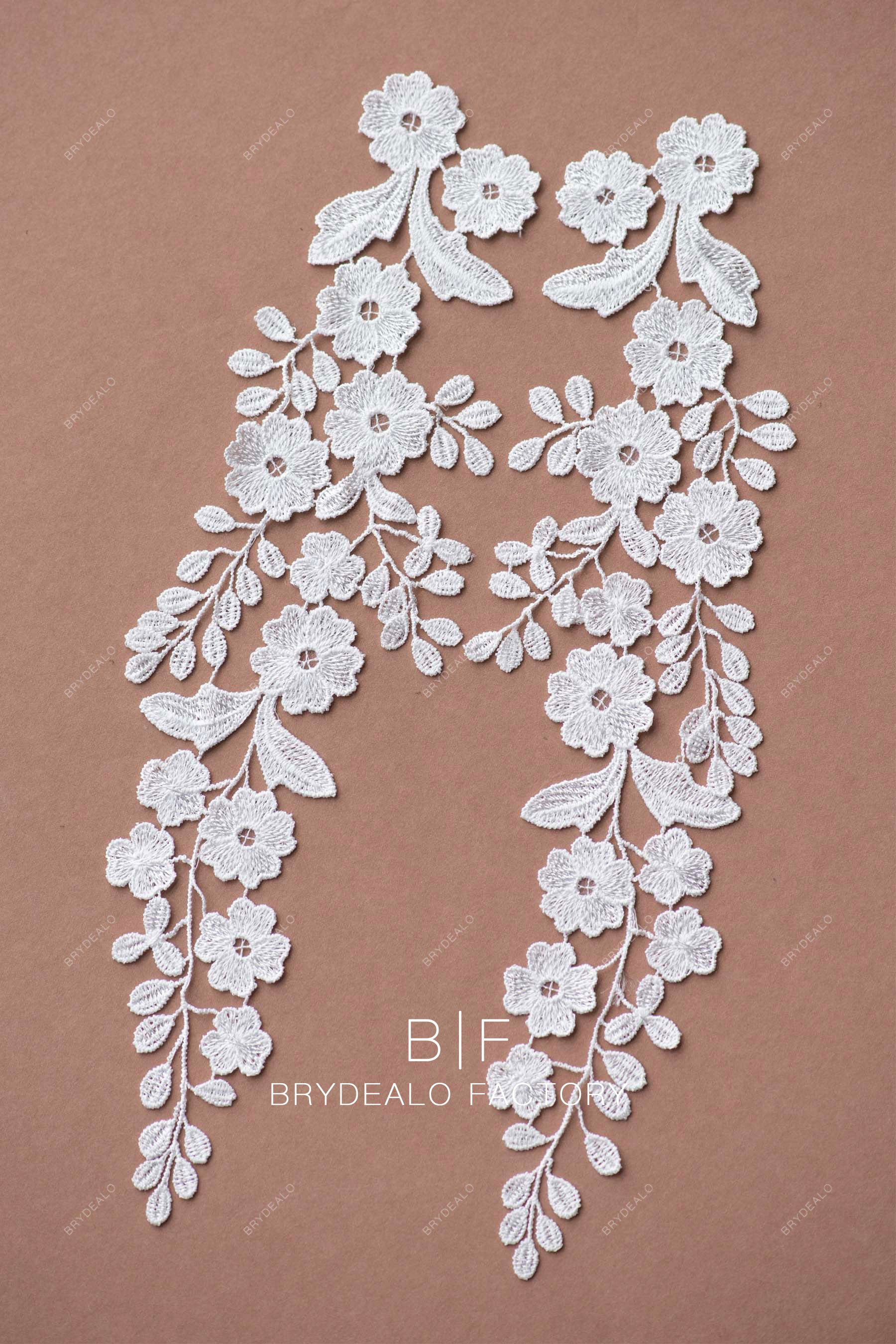 symmetric flower chemical lace appliques