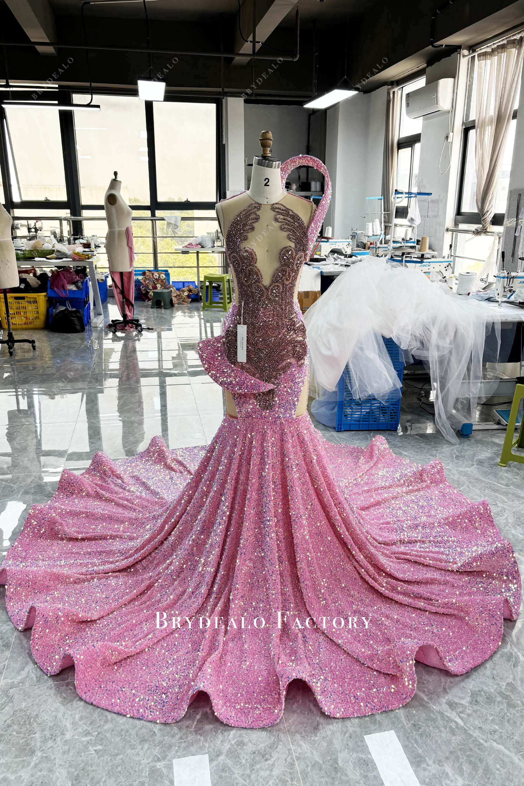 tailor made sparkly sequin mermaid prom dress