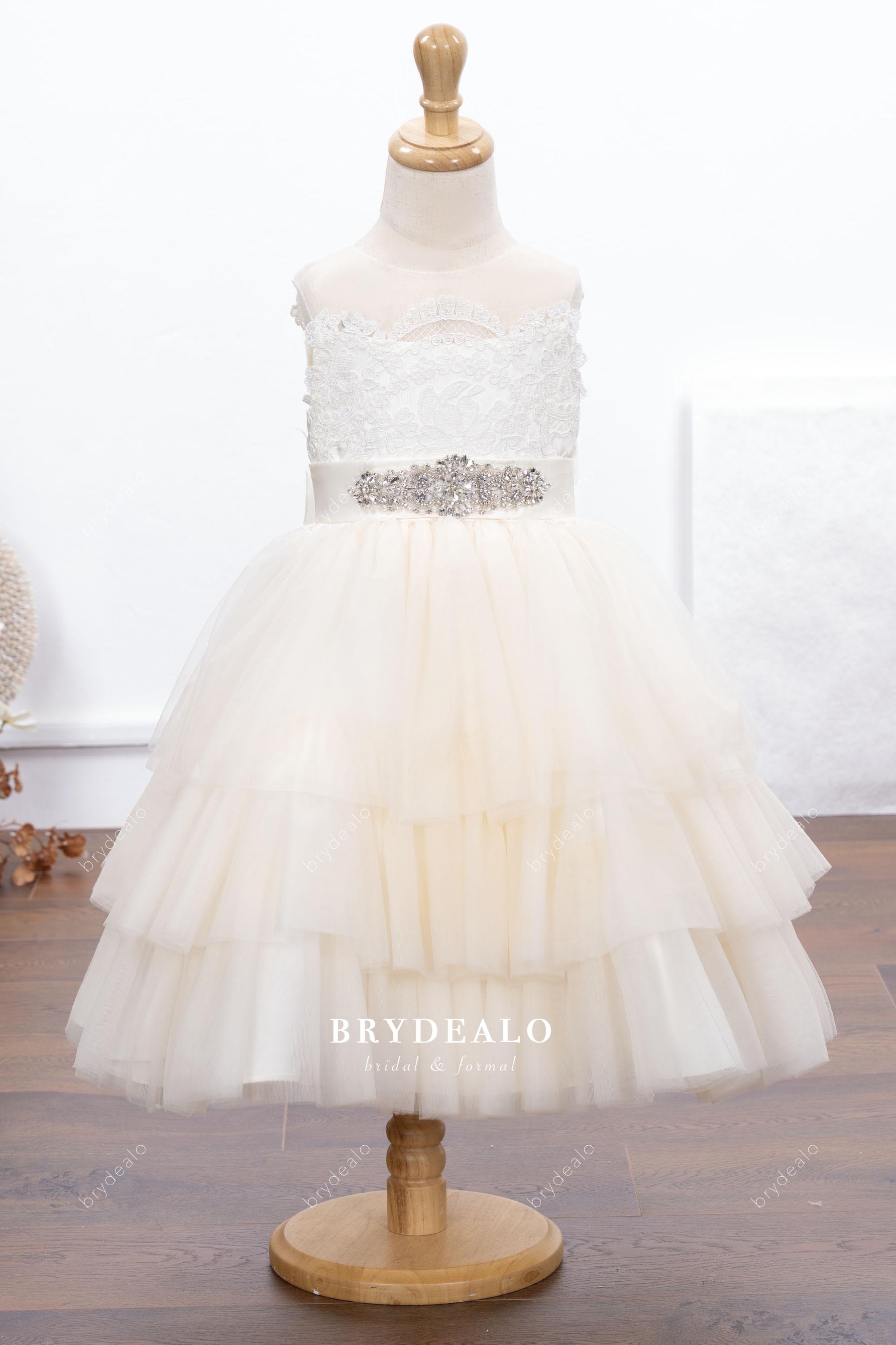 tiered tulle flower girl dress