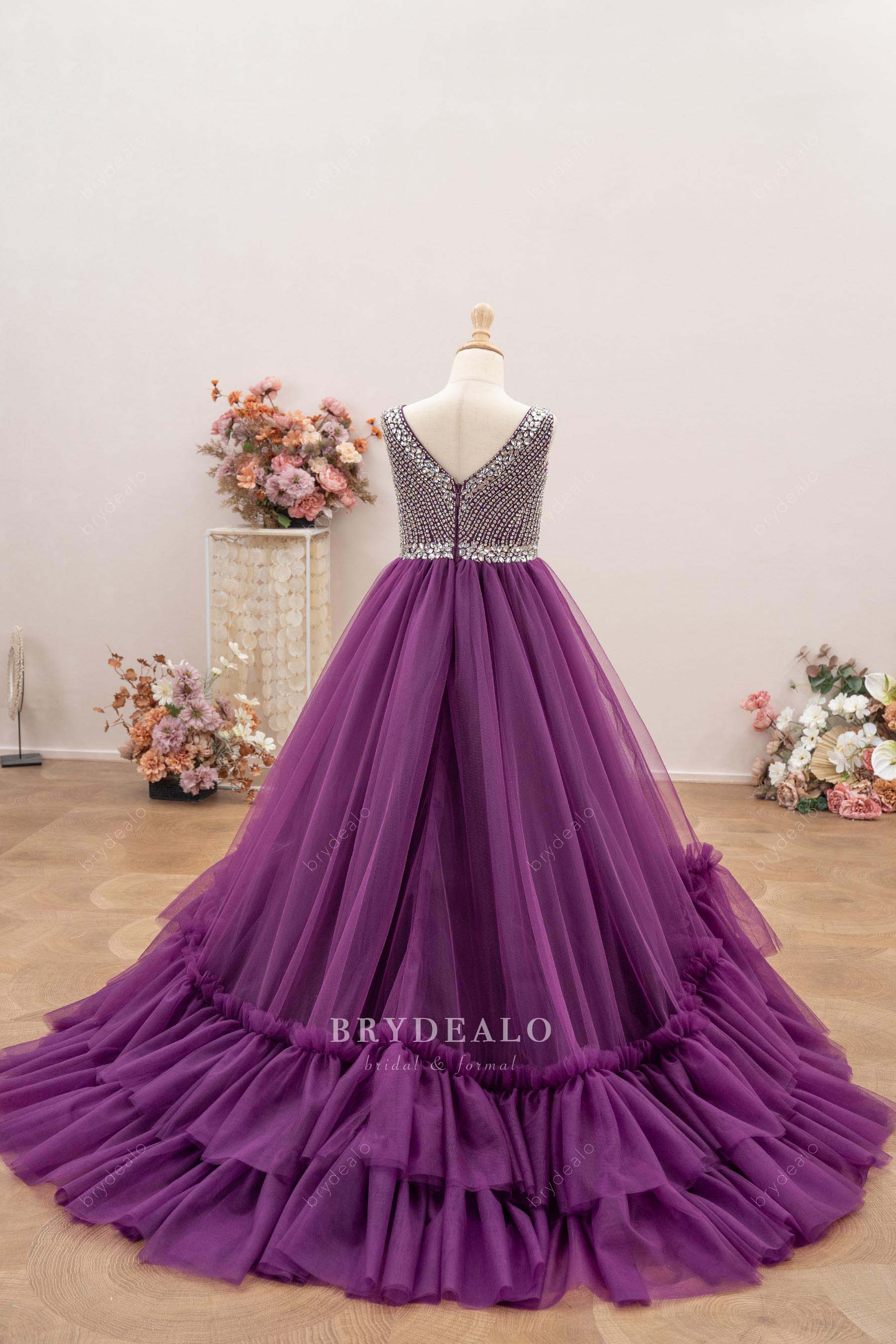 tiered tulle luxury junior pageant gown