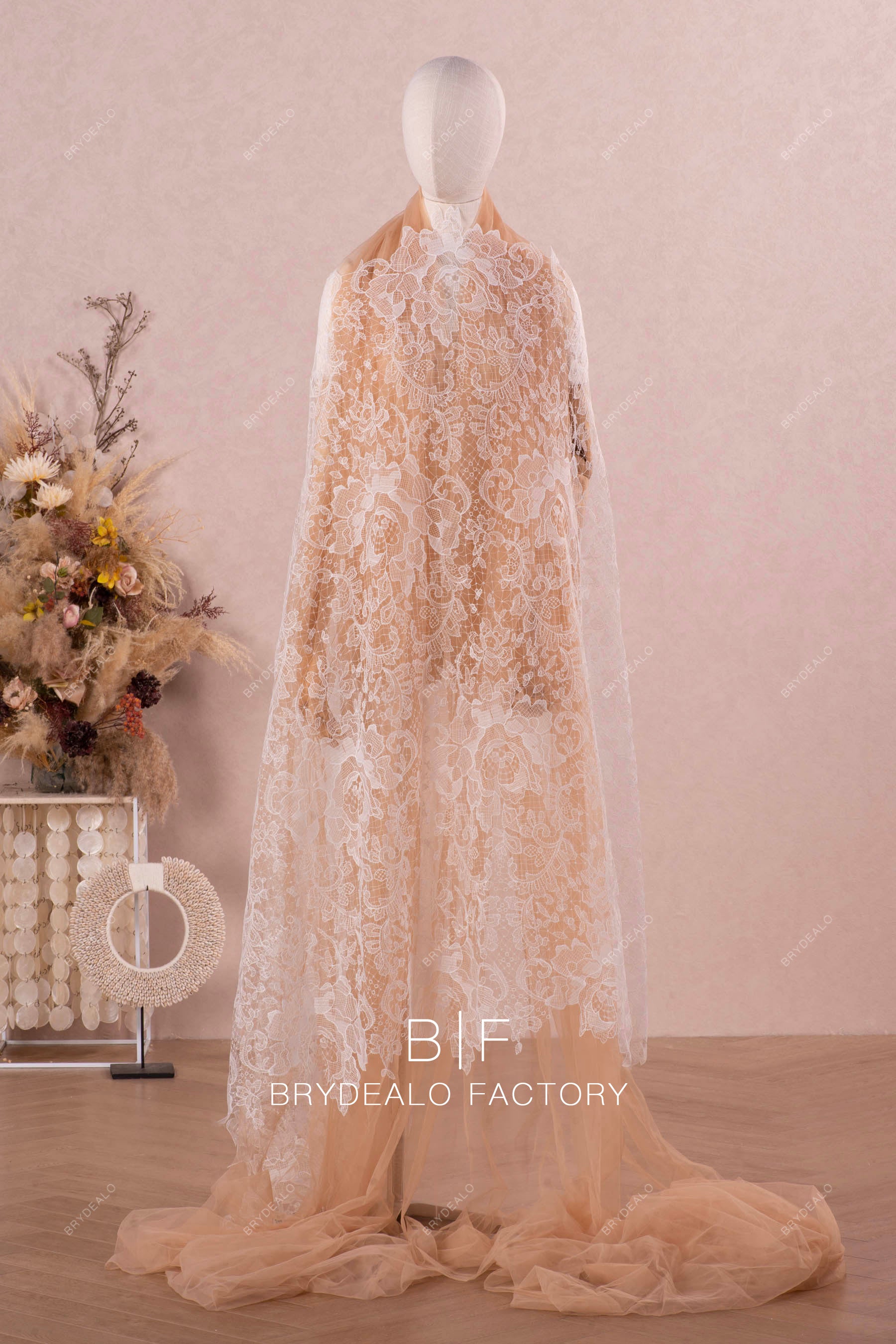 tiny cording hollow flower lace fabric
