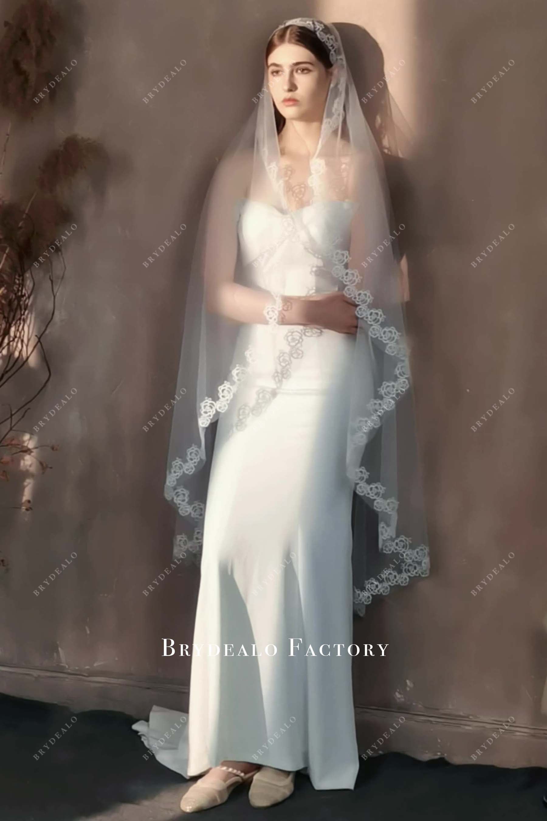 tulle with comb bridal veil