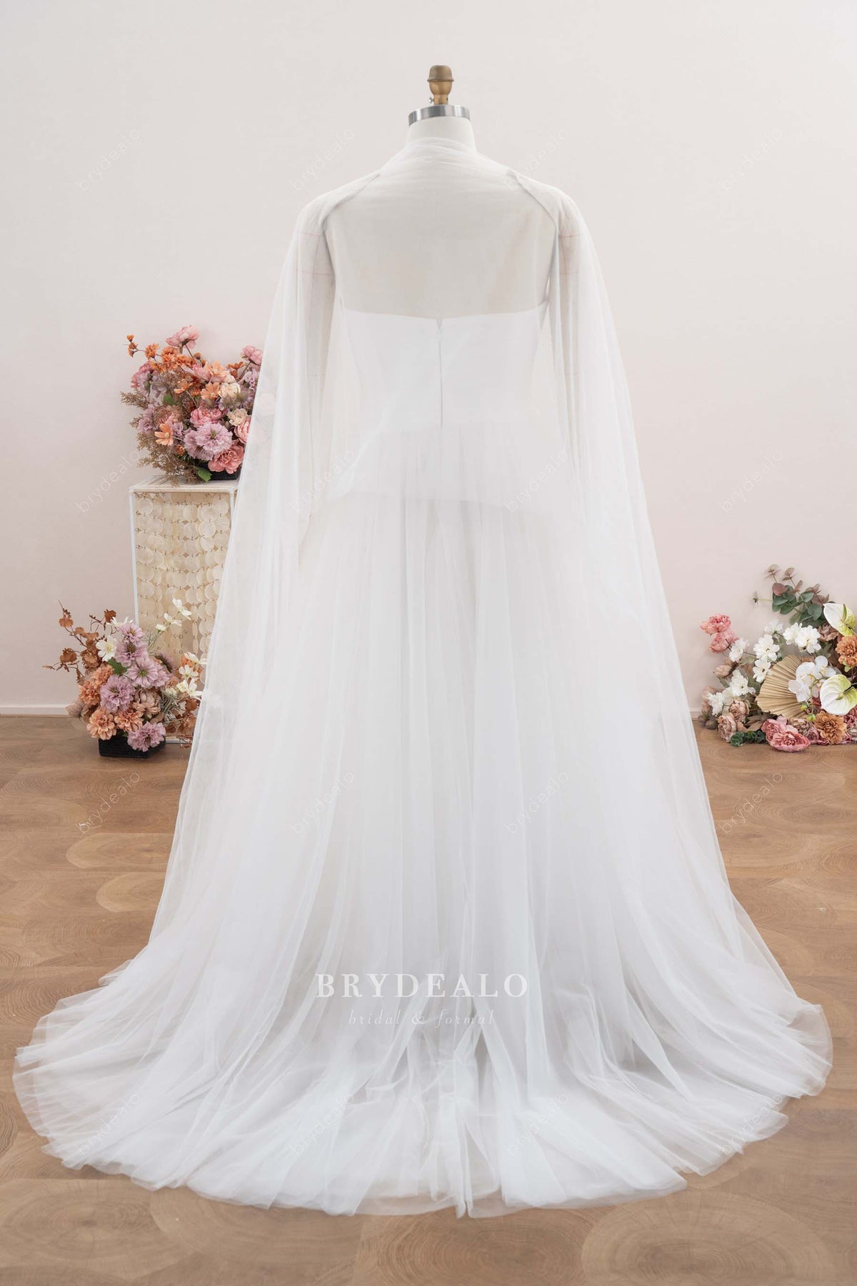 tulle wrap wedding dress