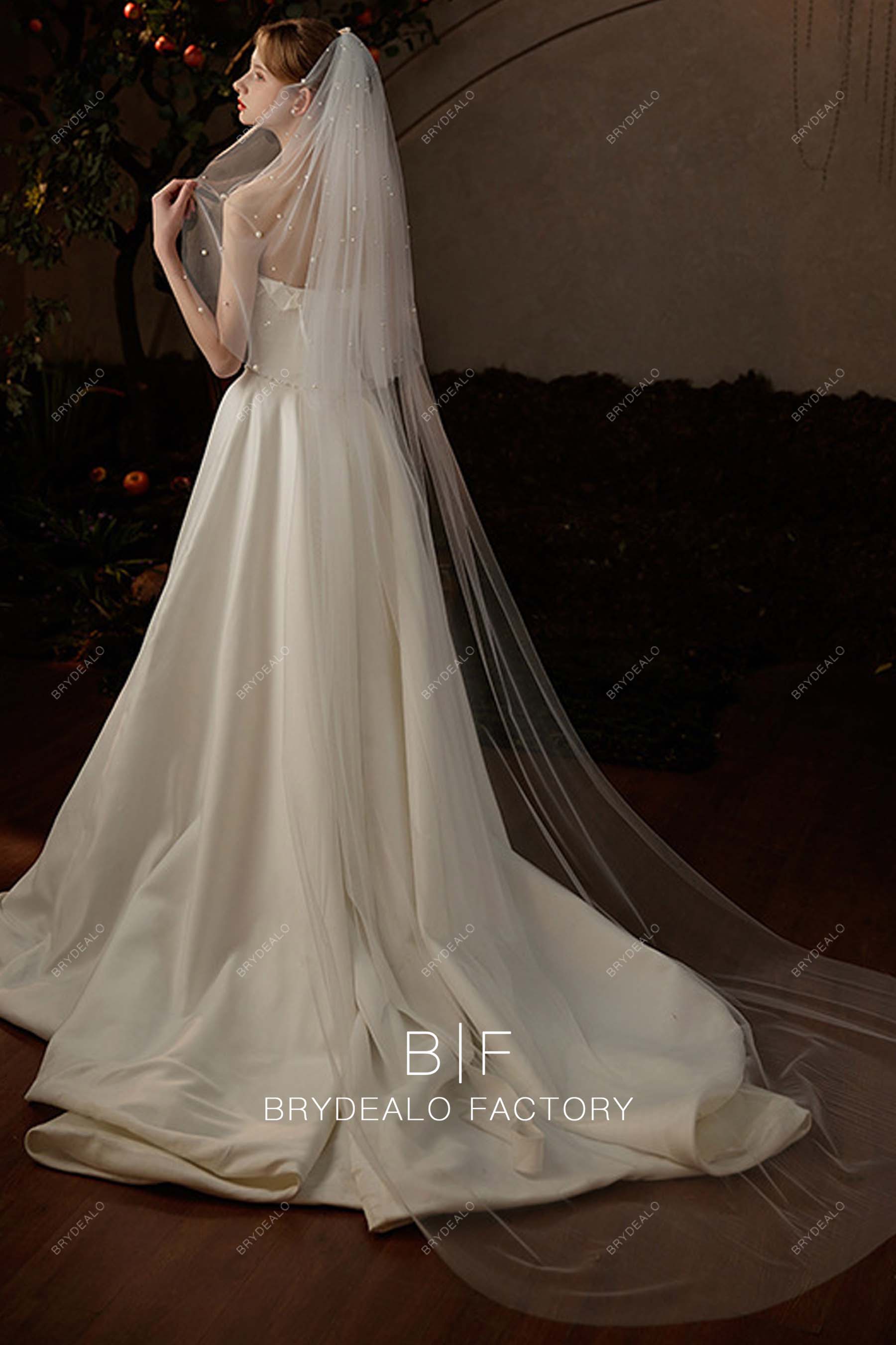 Two Tiered Chapel Length Wholesale Wedding Veil
