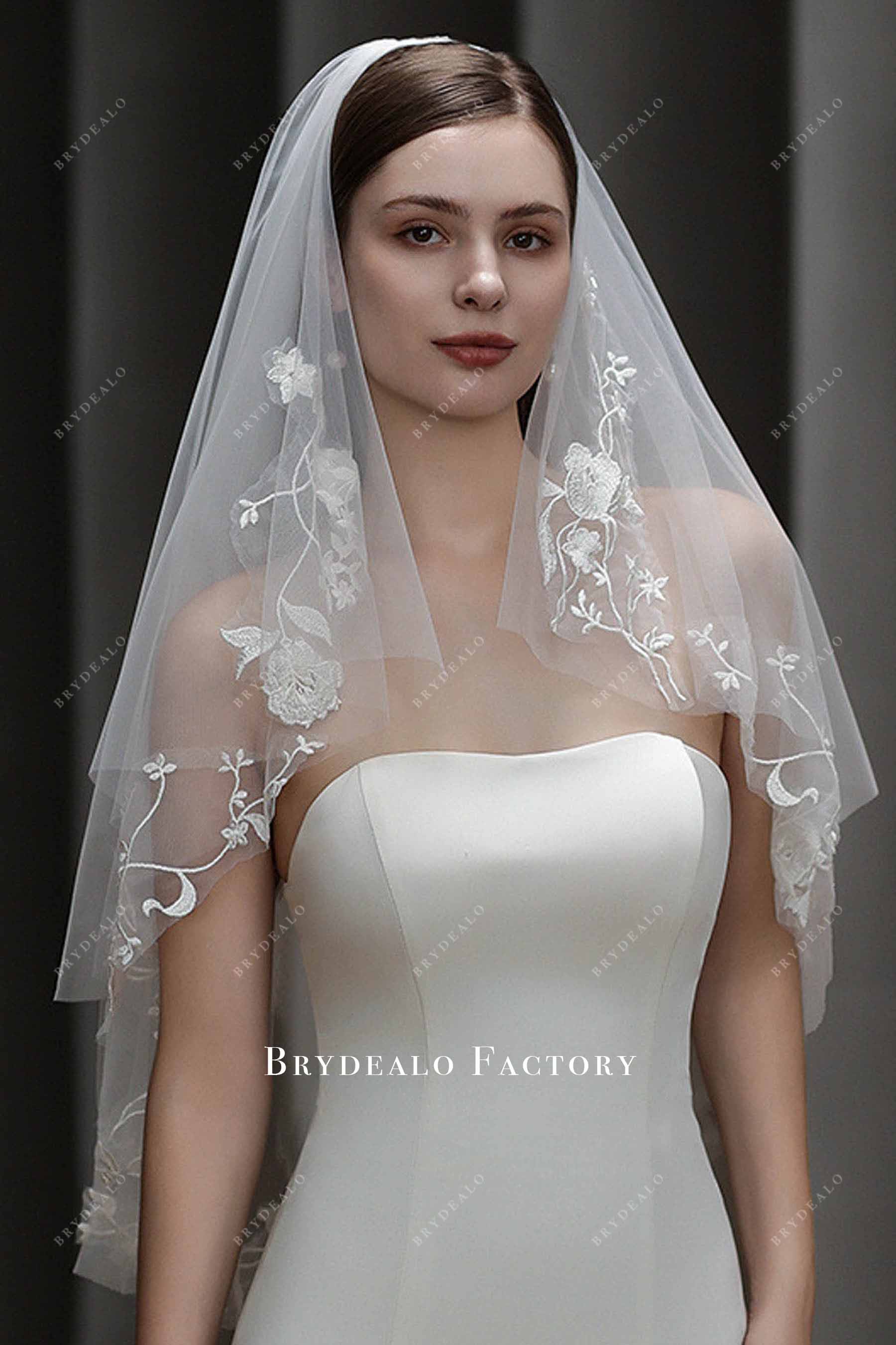 two-tier lace wedding veil