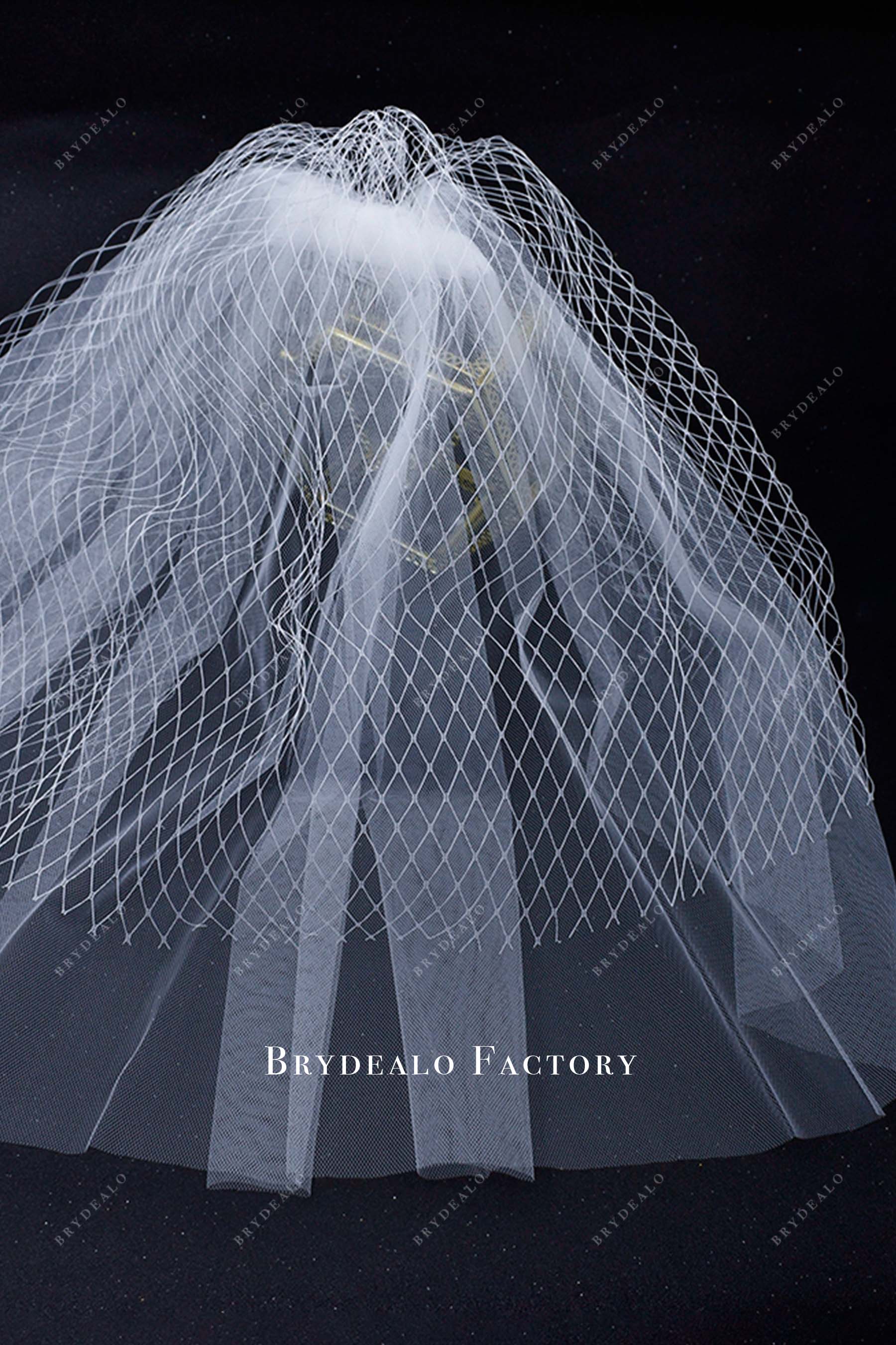 two tier net bridal veil