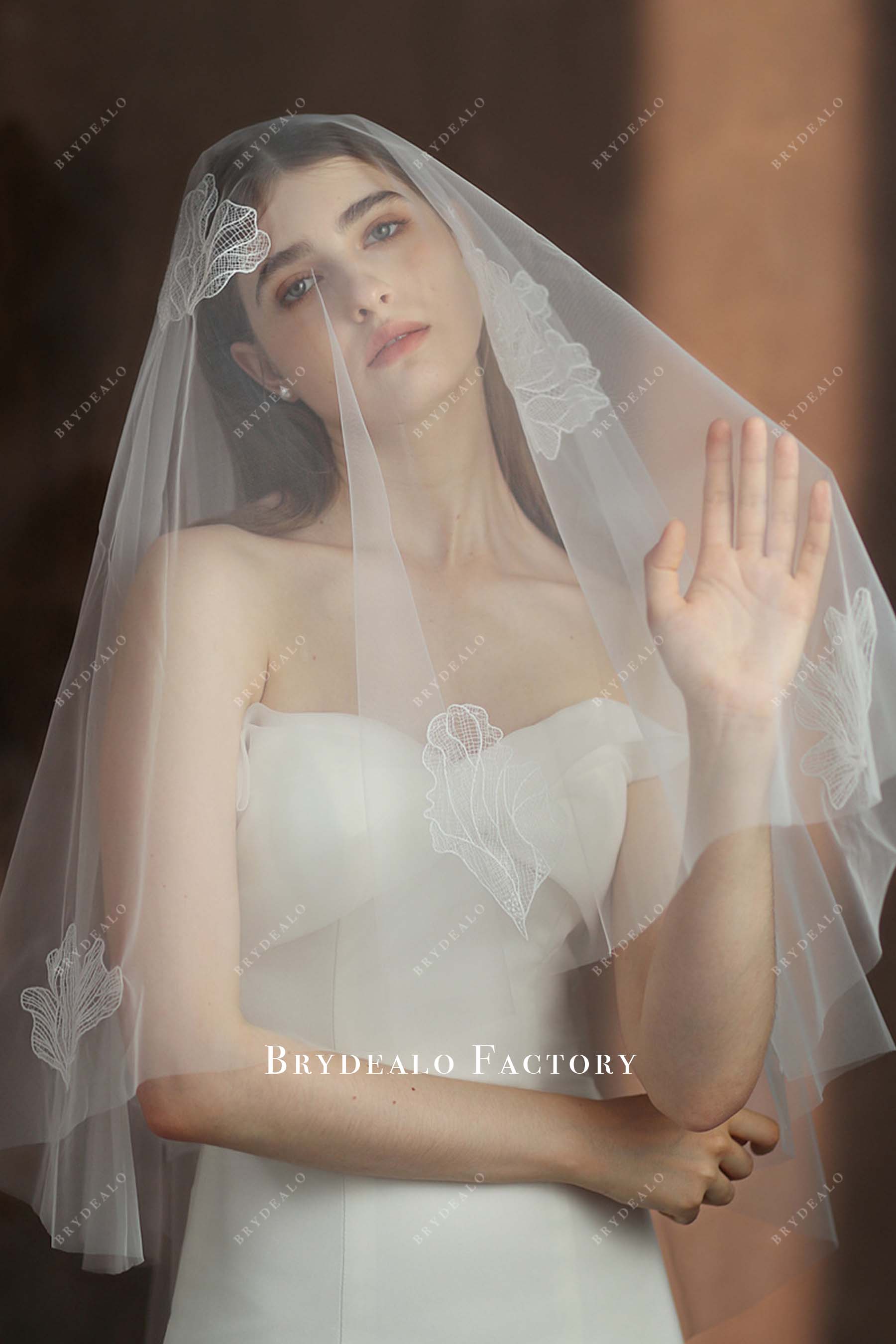 two tier tulle bridal veil