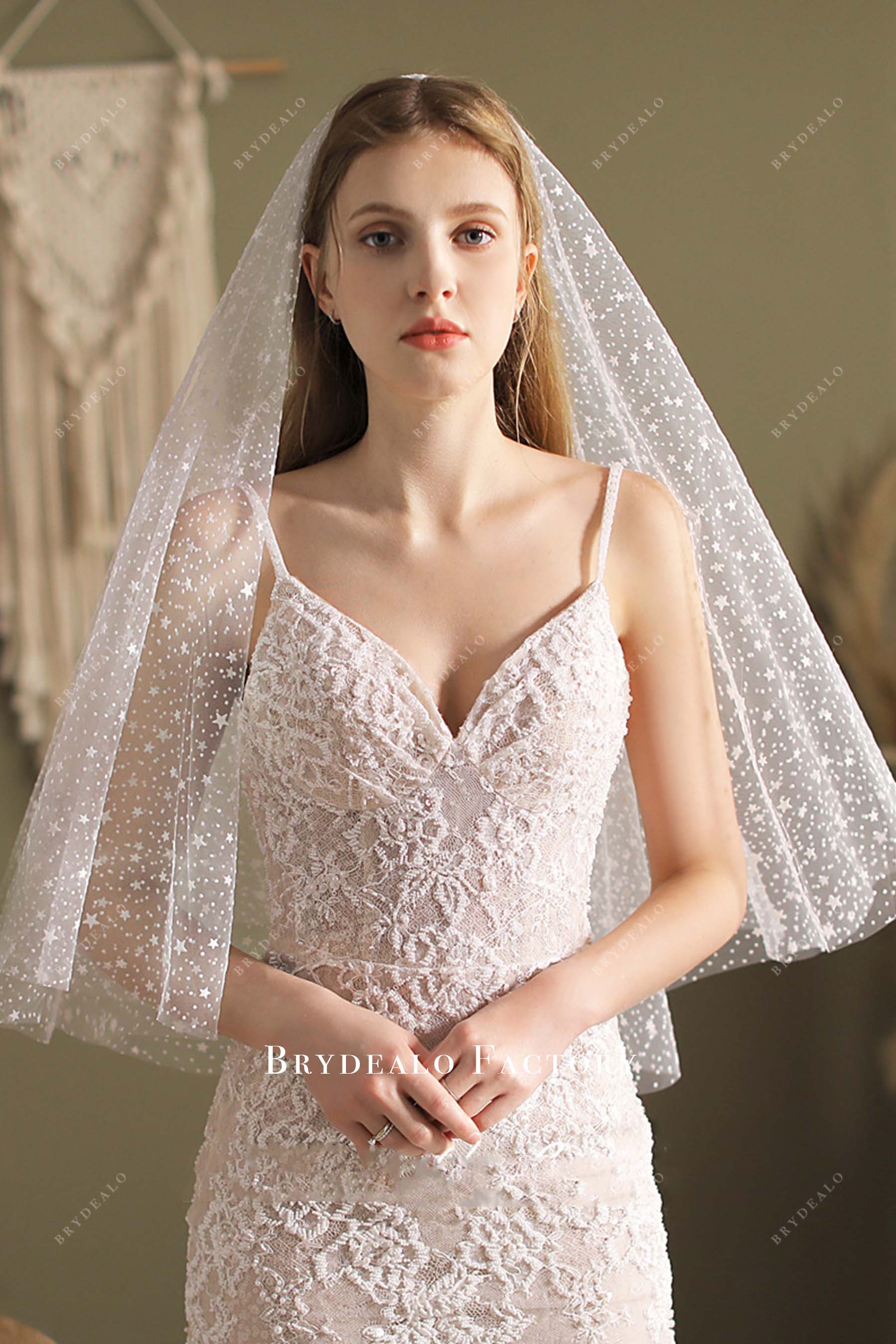 two tier tulle bridal veil