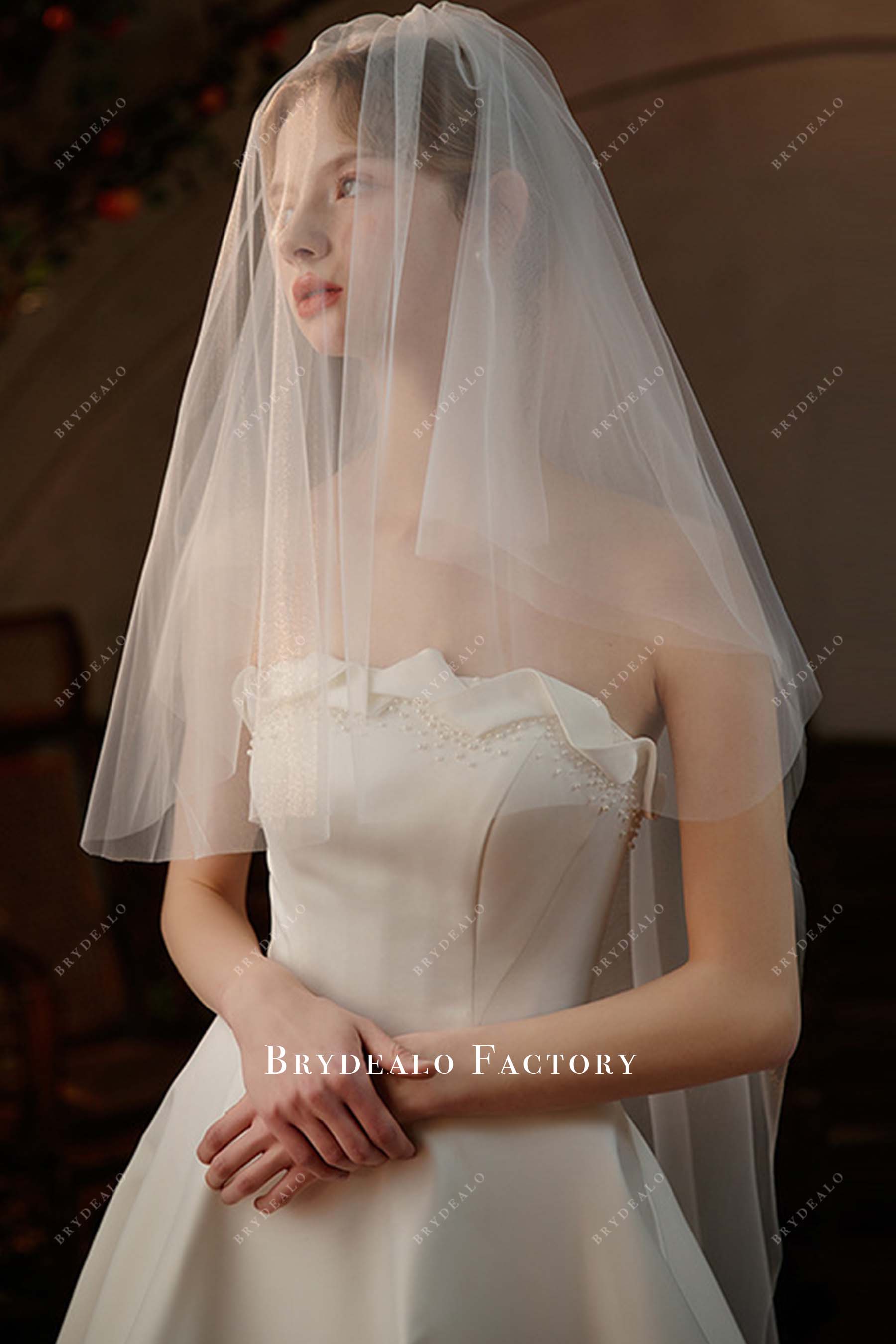 two tier with comb bridal veil