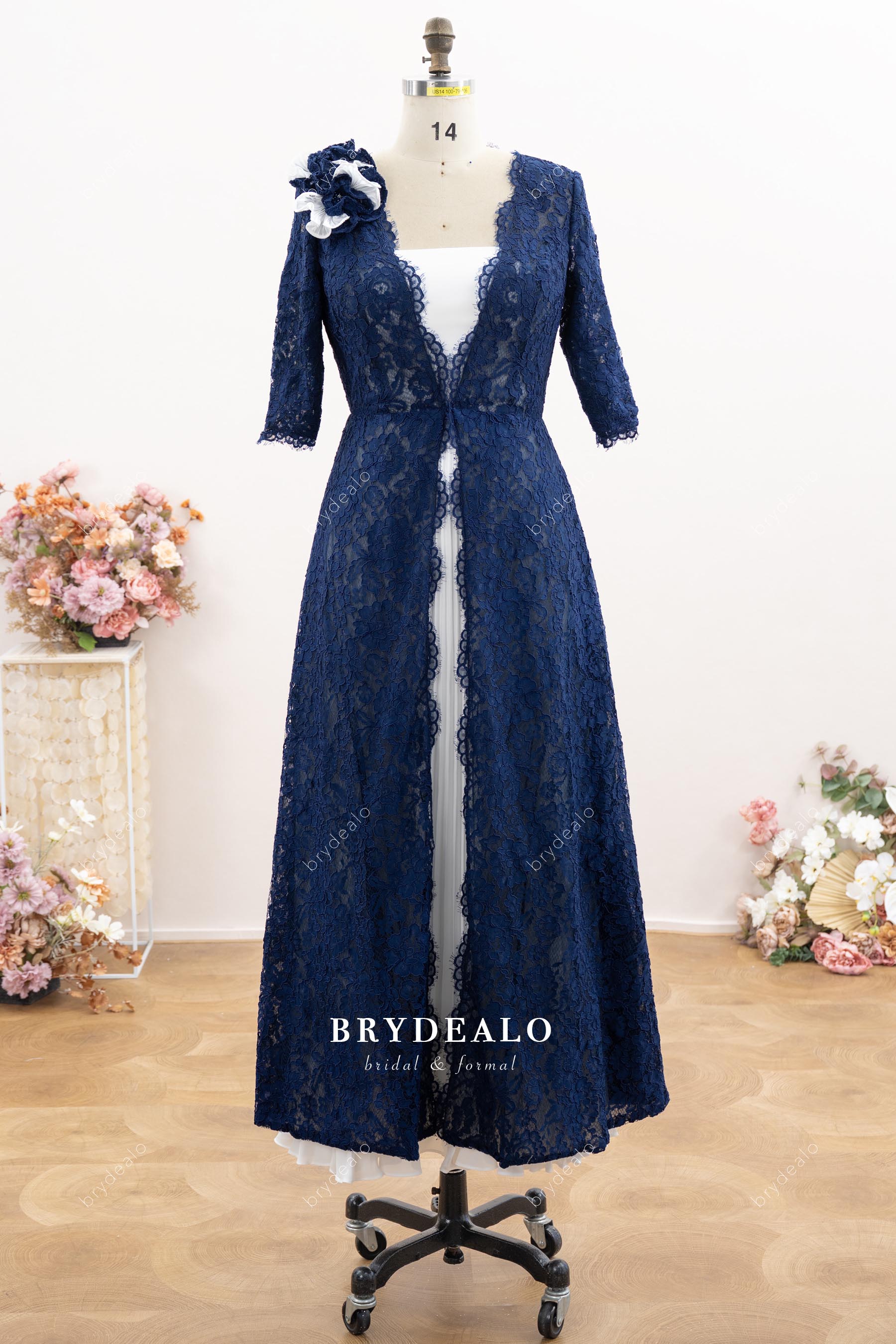 two-tone lace chiffon formal dress