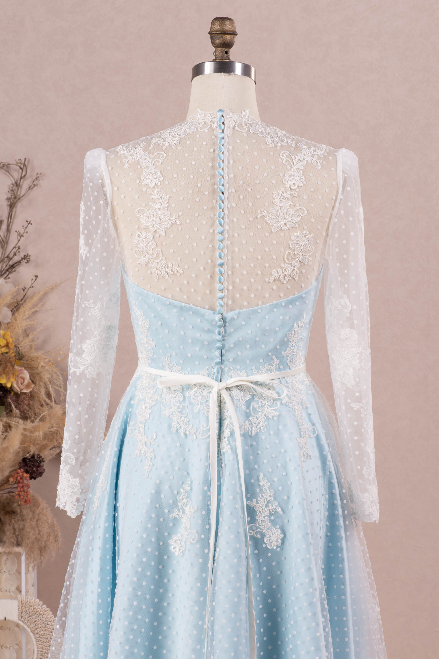 two-tone lace wedding dress