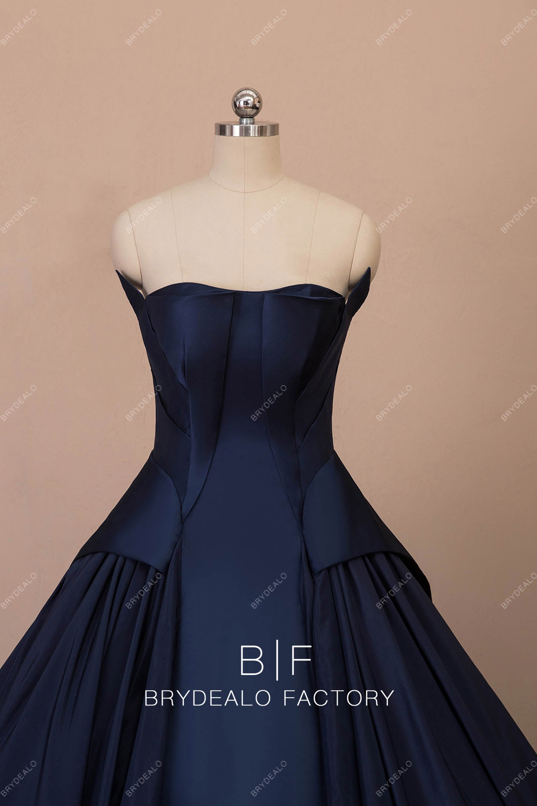 unique designed strapless prom dress
