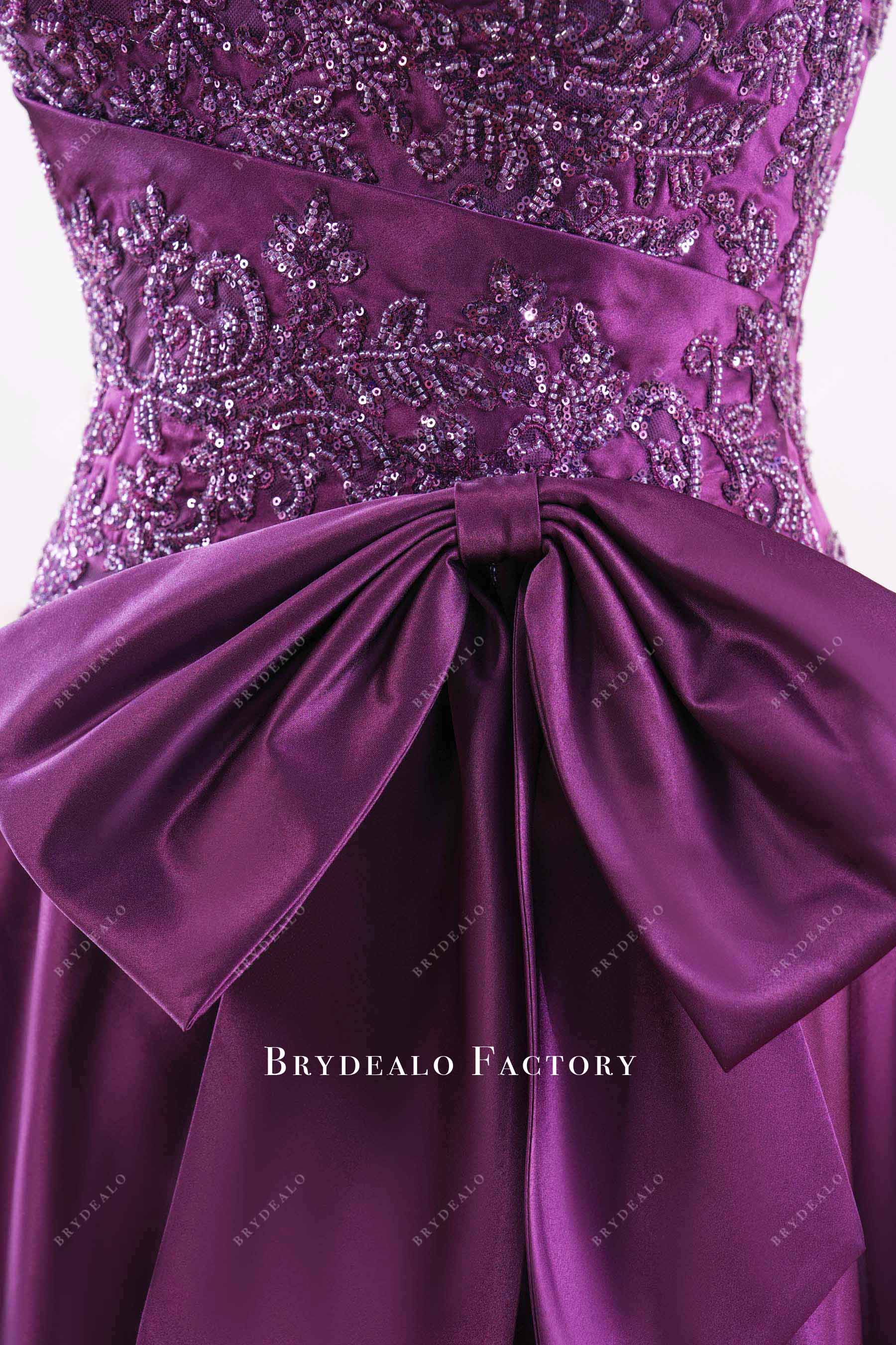 waist bowknot formal dress