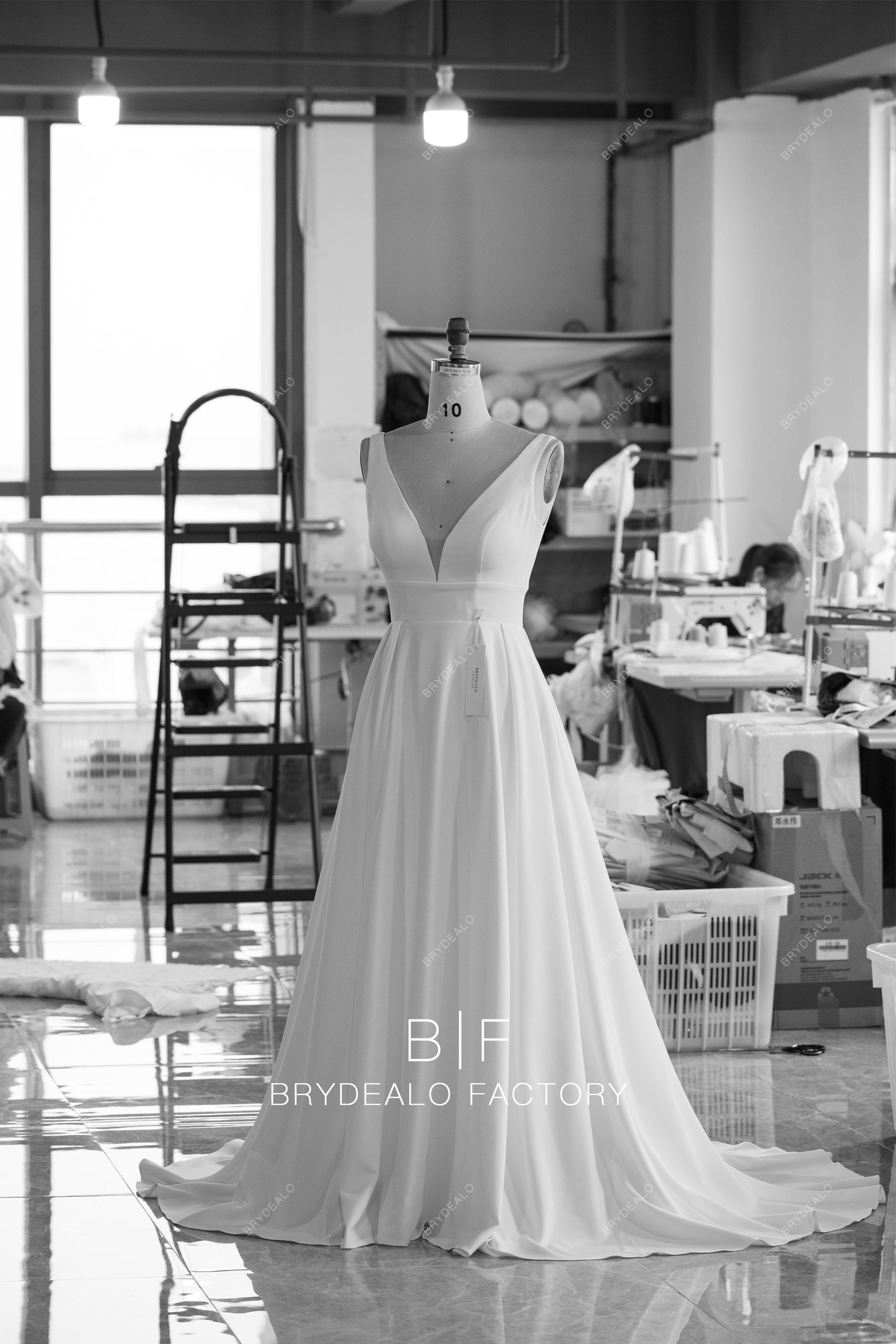 wholesale elegant straps crepe wedding dress