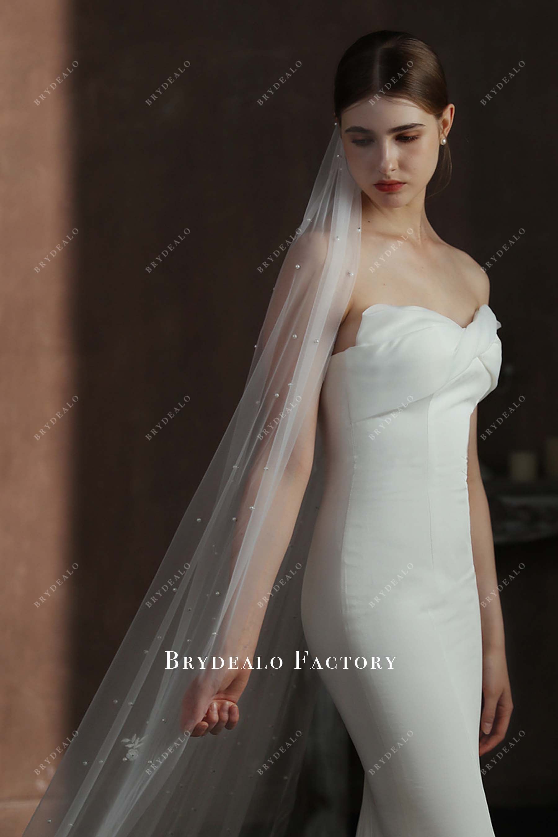 with comb bridal veil