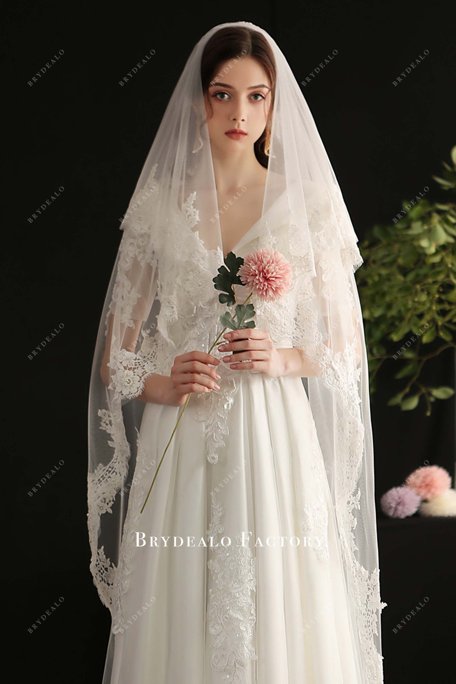 with comb tulle wedding veil