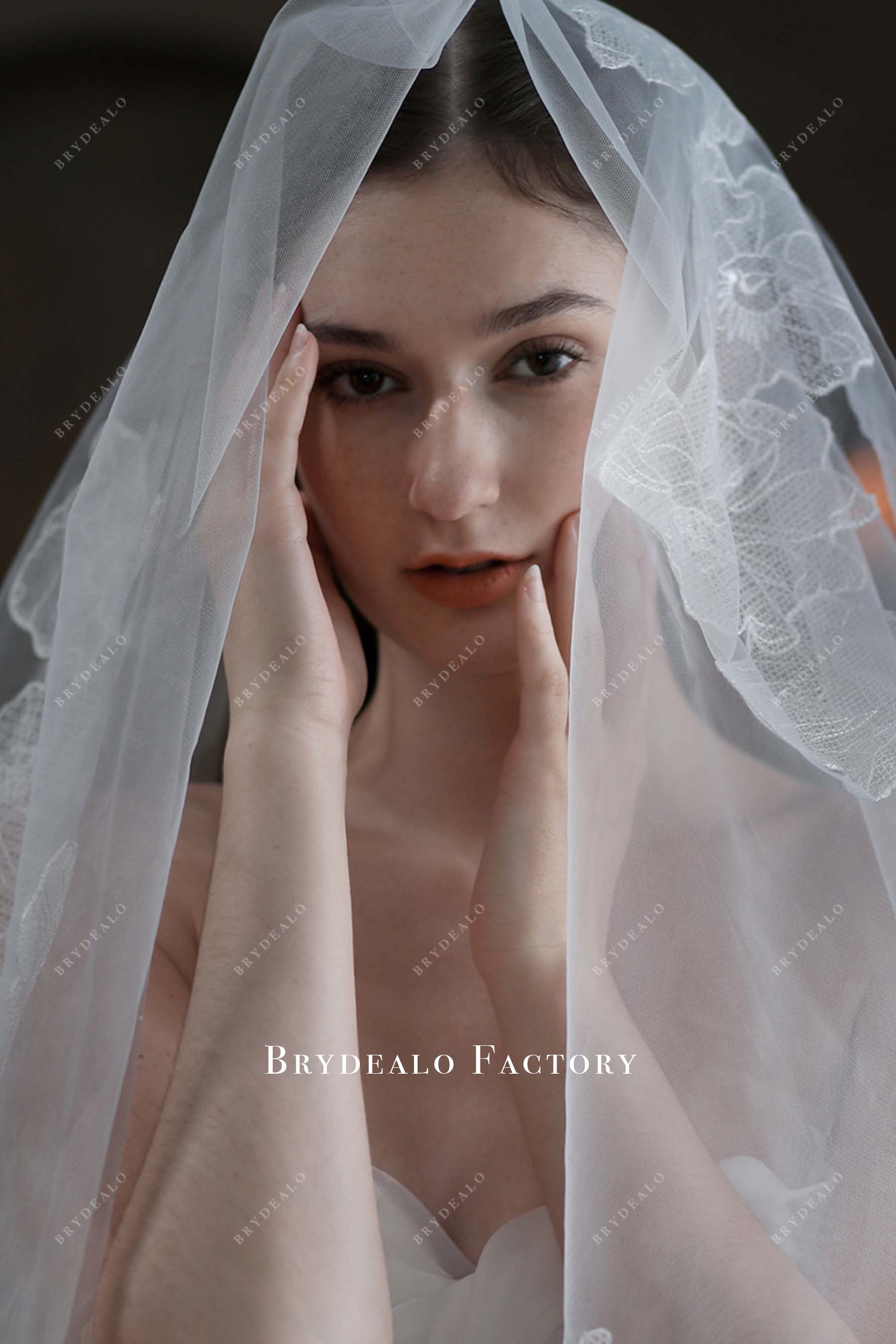 without comb tulle bridal veil