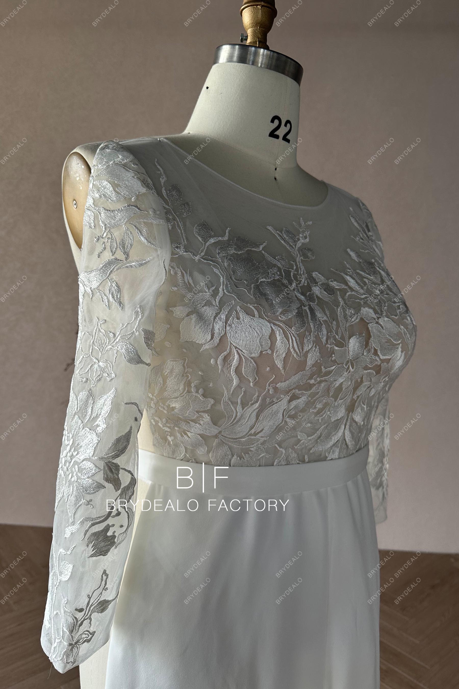 Custom Lace Crepe Bridal Jumpsuit