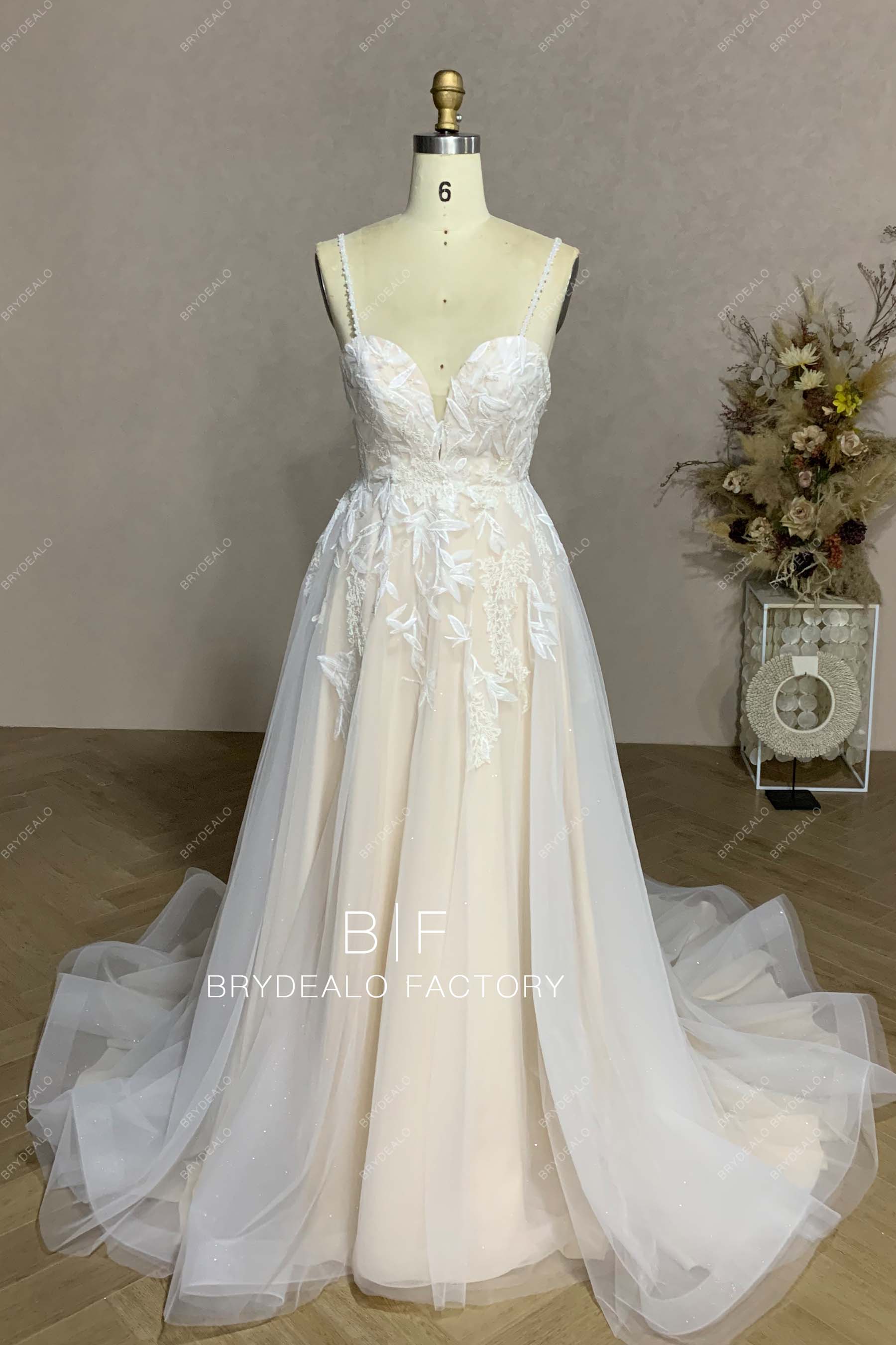 Custom Sweetheart Neck Thin Straps Bridal Dress BR20221454-03
