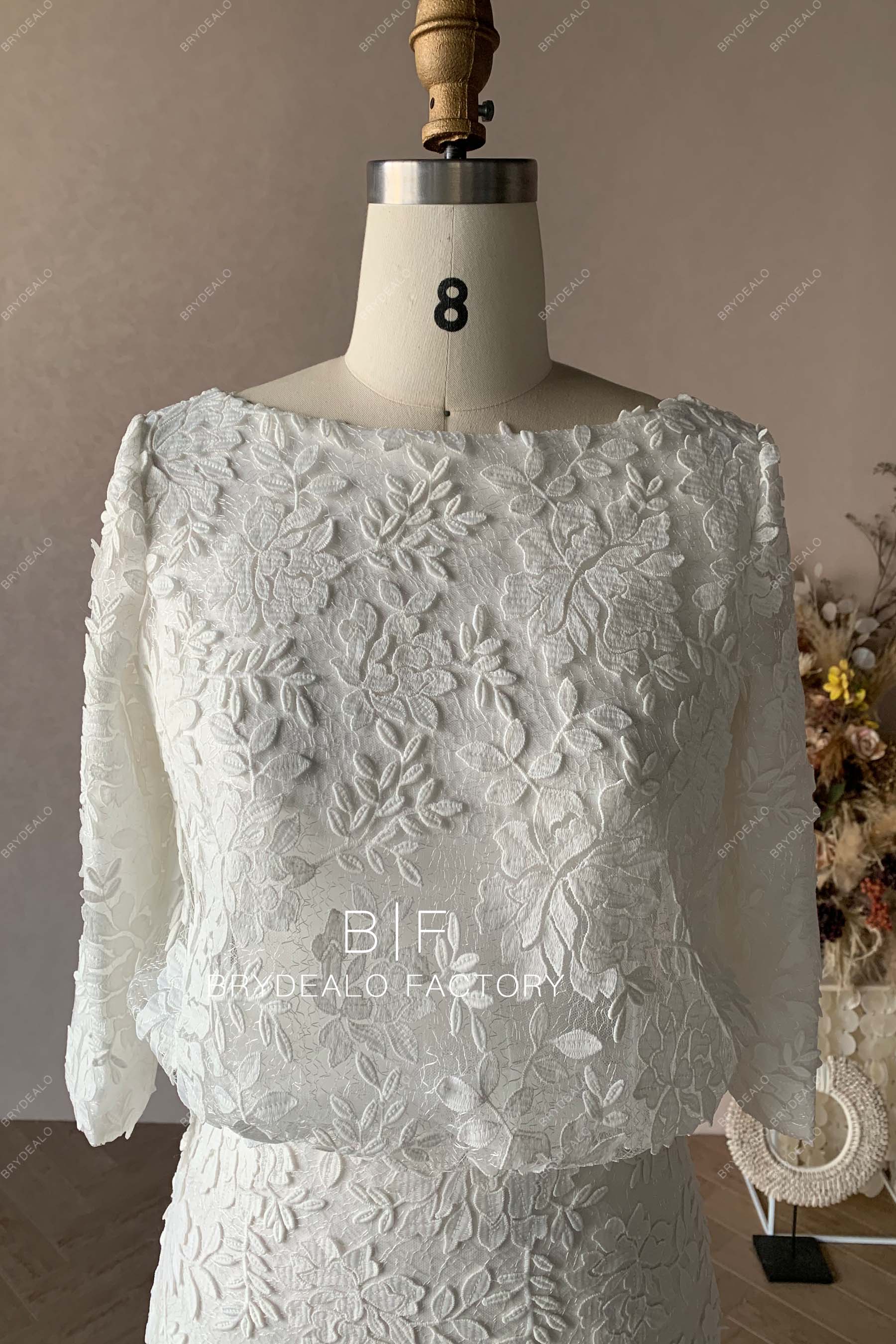 Private Label Boho Lace Loose Bodice Mermaid Wedding Dress BR20221498