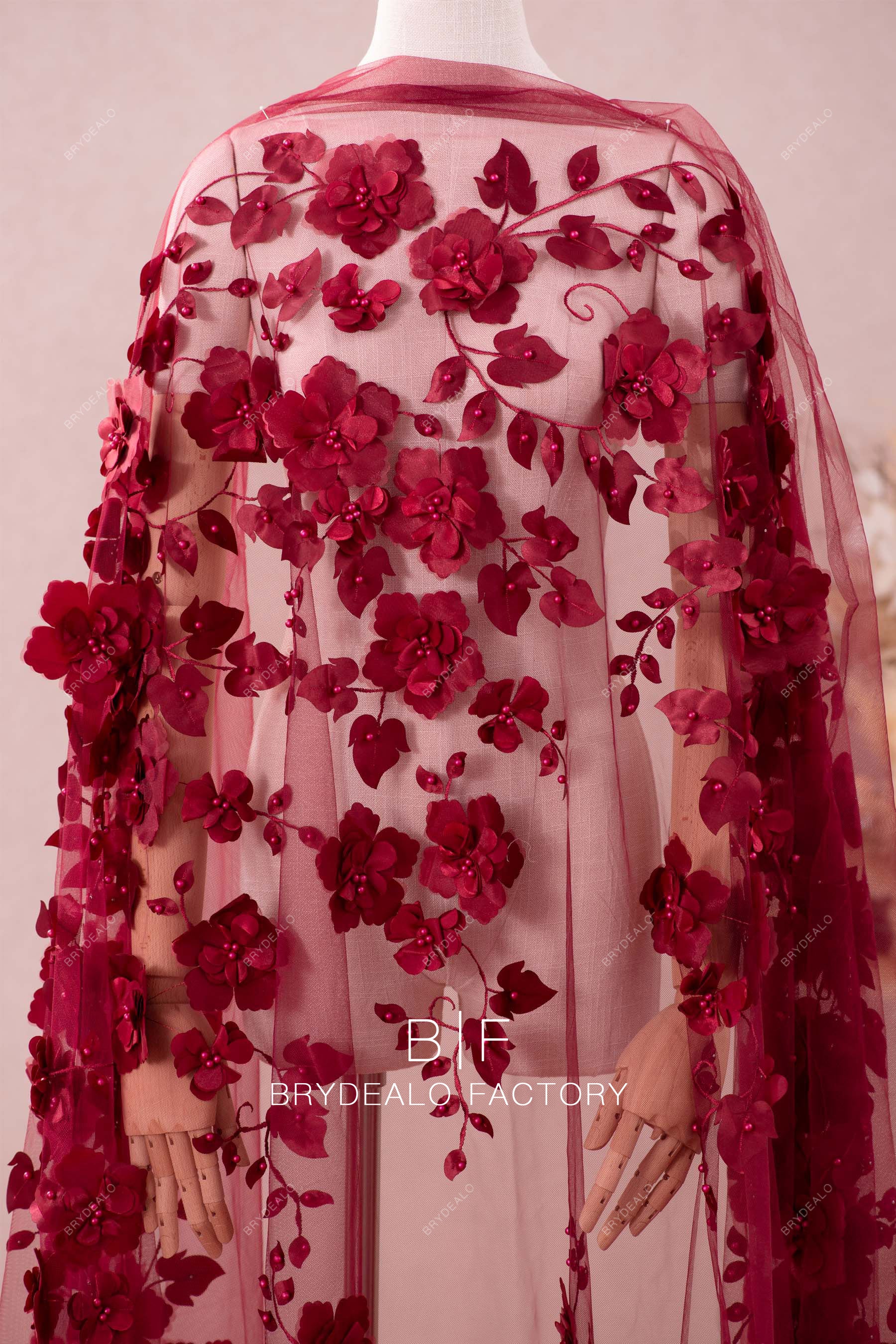 3D flower lace fabric
