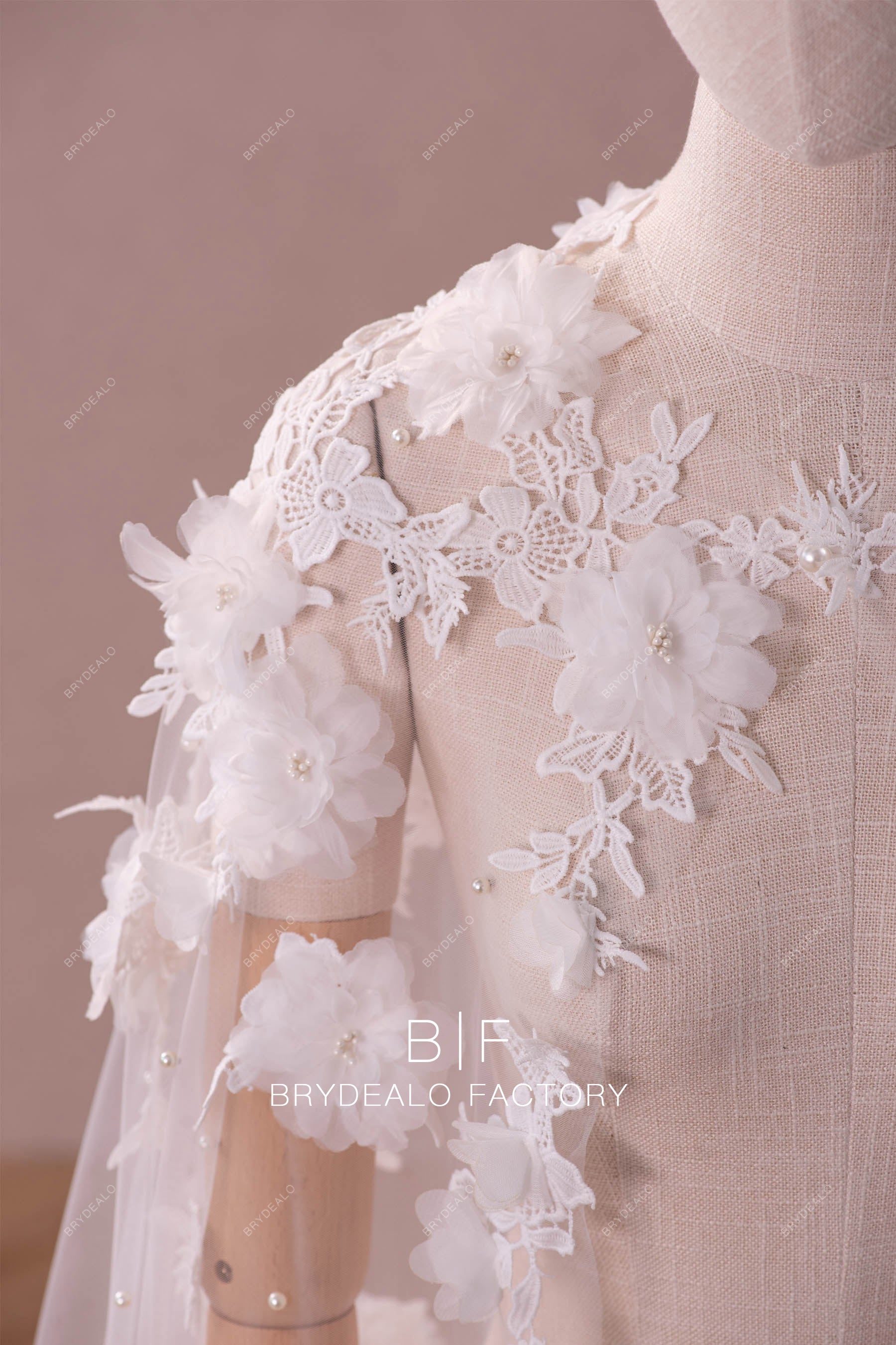 3D flower lace cape