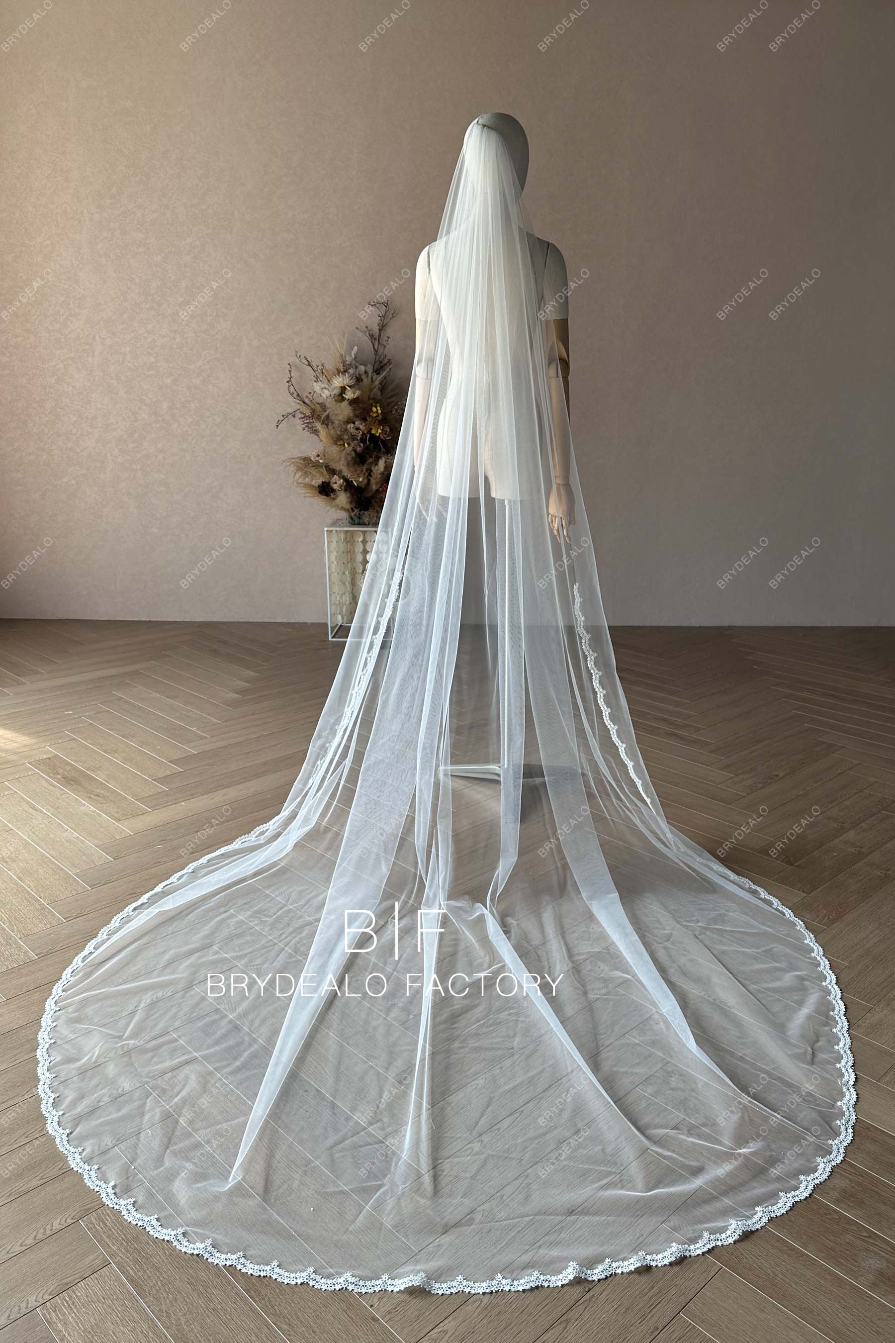 custom long train veil