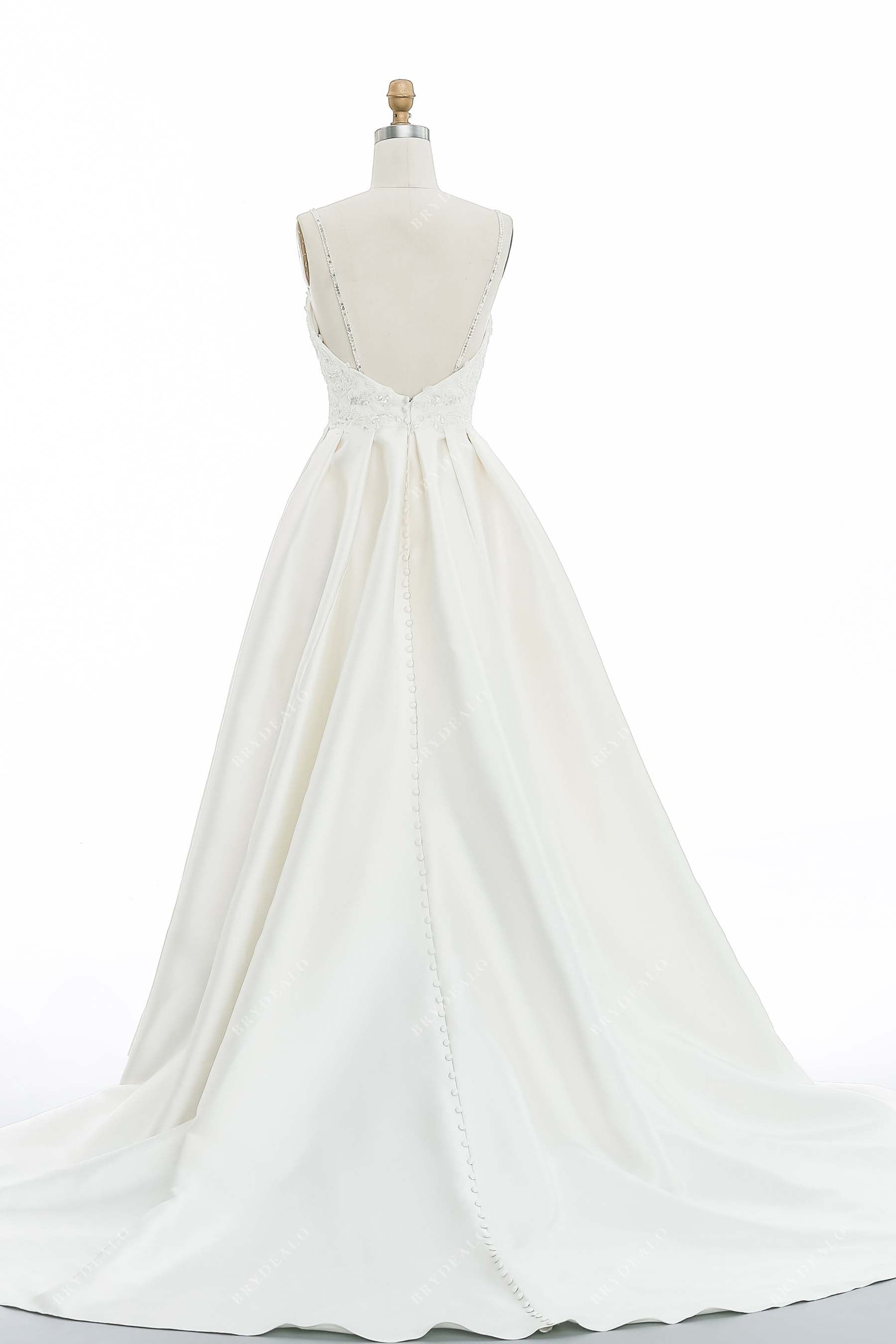 Ball Gown Open Back Satin Wedding Dress