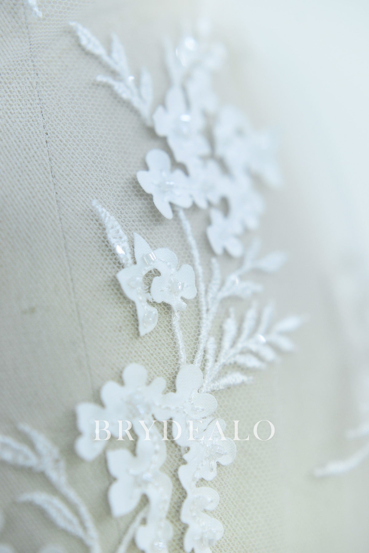 Wholesale Lace with Embroidered Leaf and Laser Cut Flower