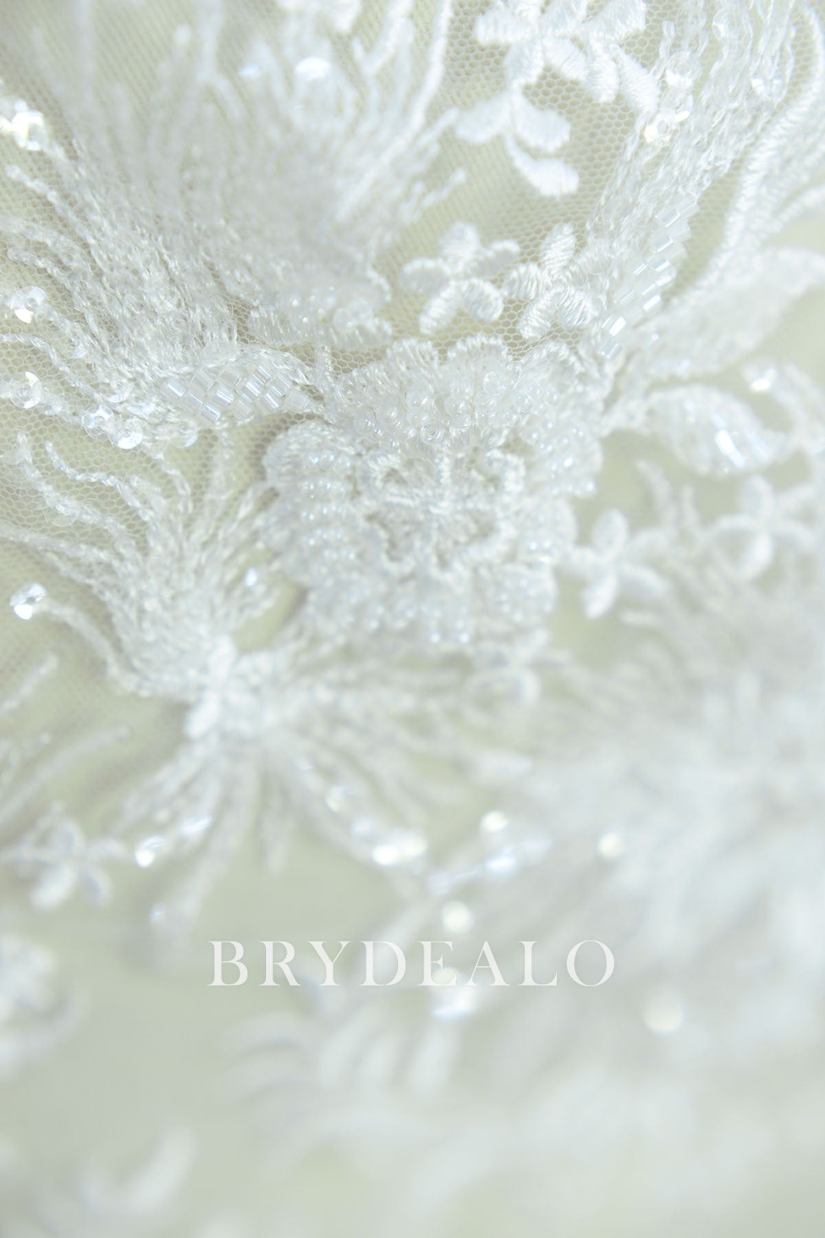 Designer Beaded Flower Apparel Lace Fabric for Wholesale
