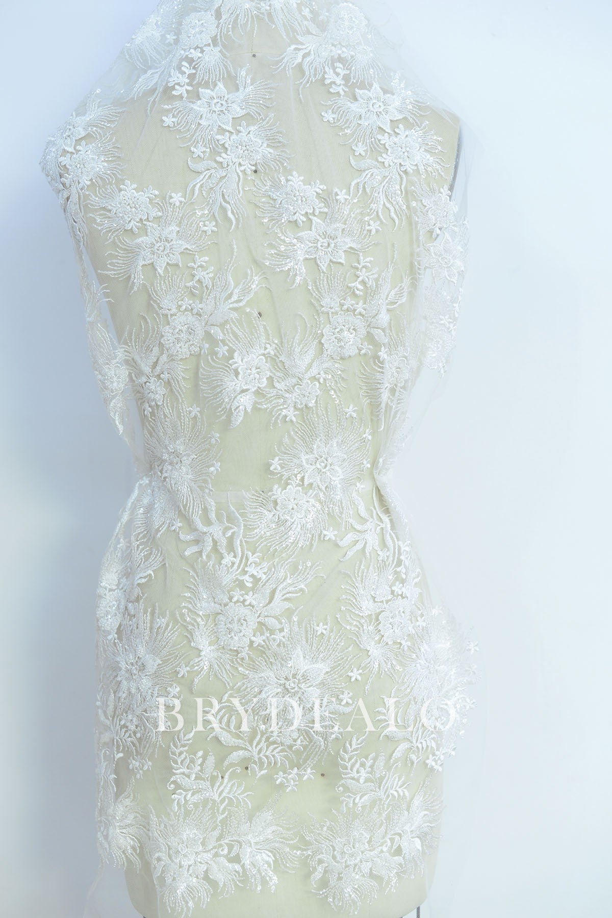 Beaded Flower Apparel Lace Fabric