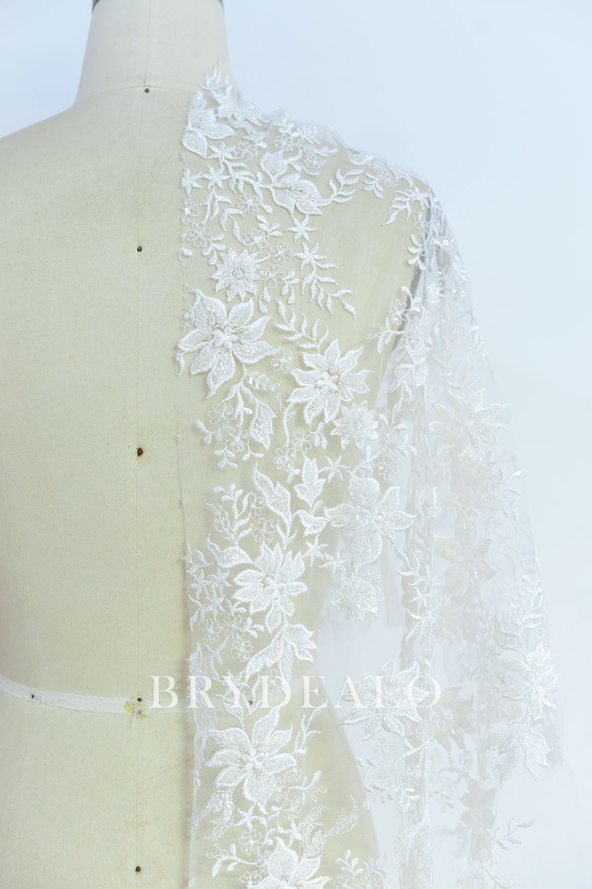 Romantic Beaded Flower Embroidered Lace