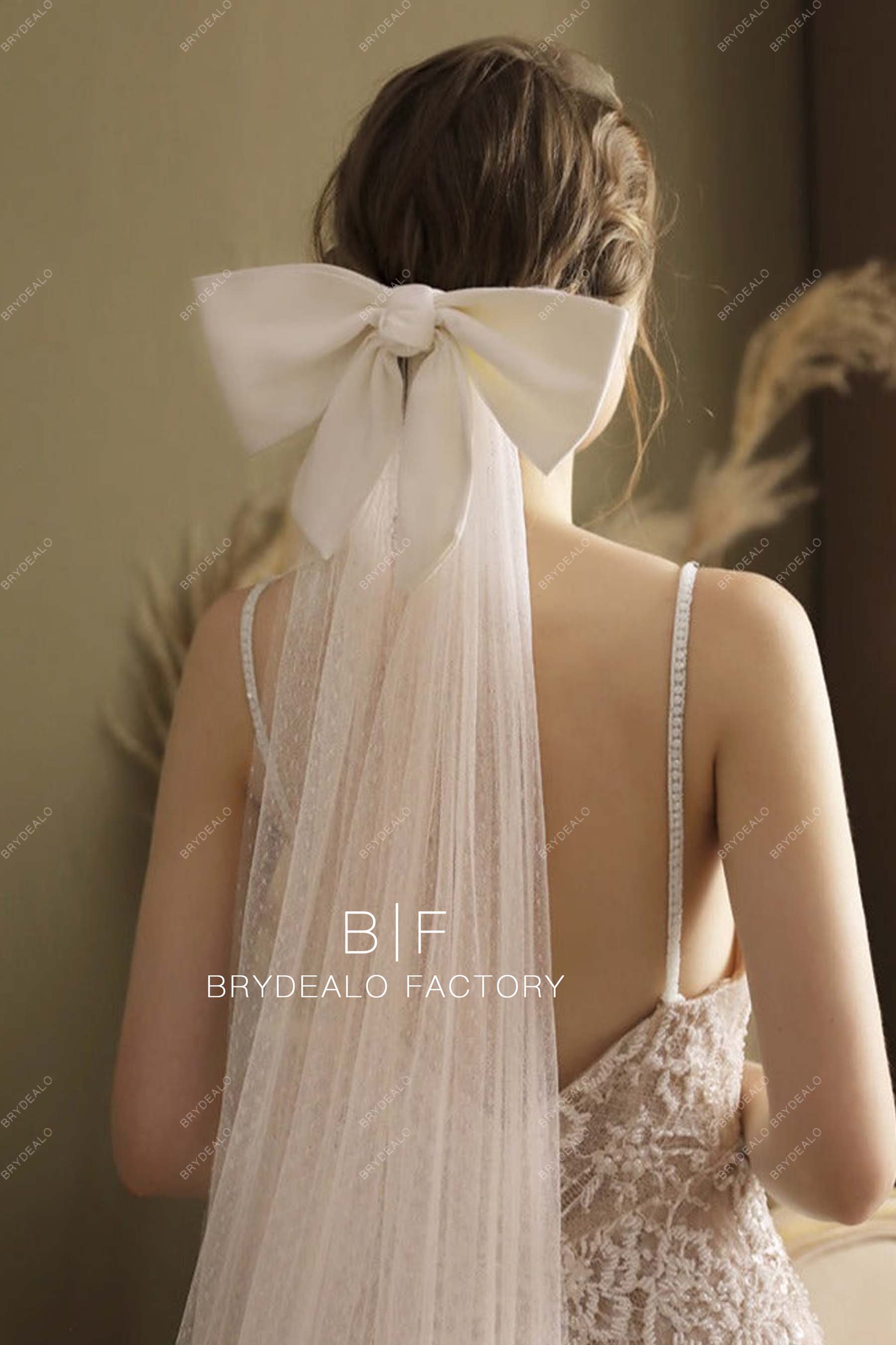 Big Bow Dotted Wedding Veil