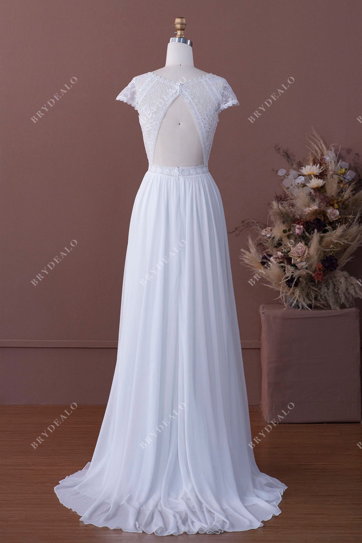 Sample Sale | Cap Sleeve Chiffon A-line Wedding Dress