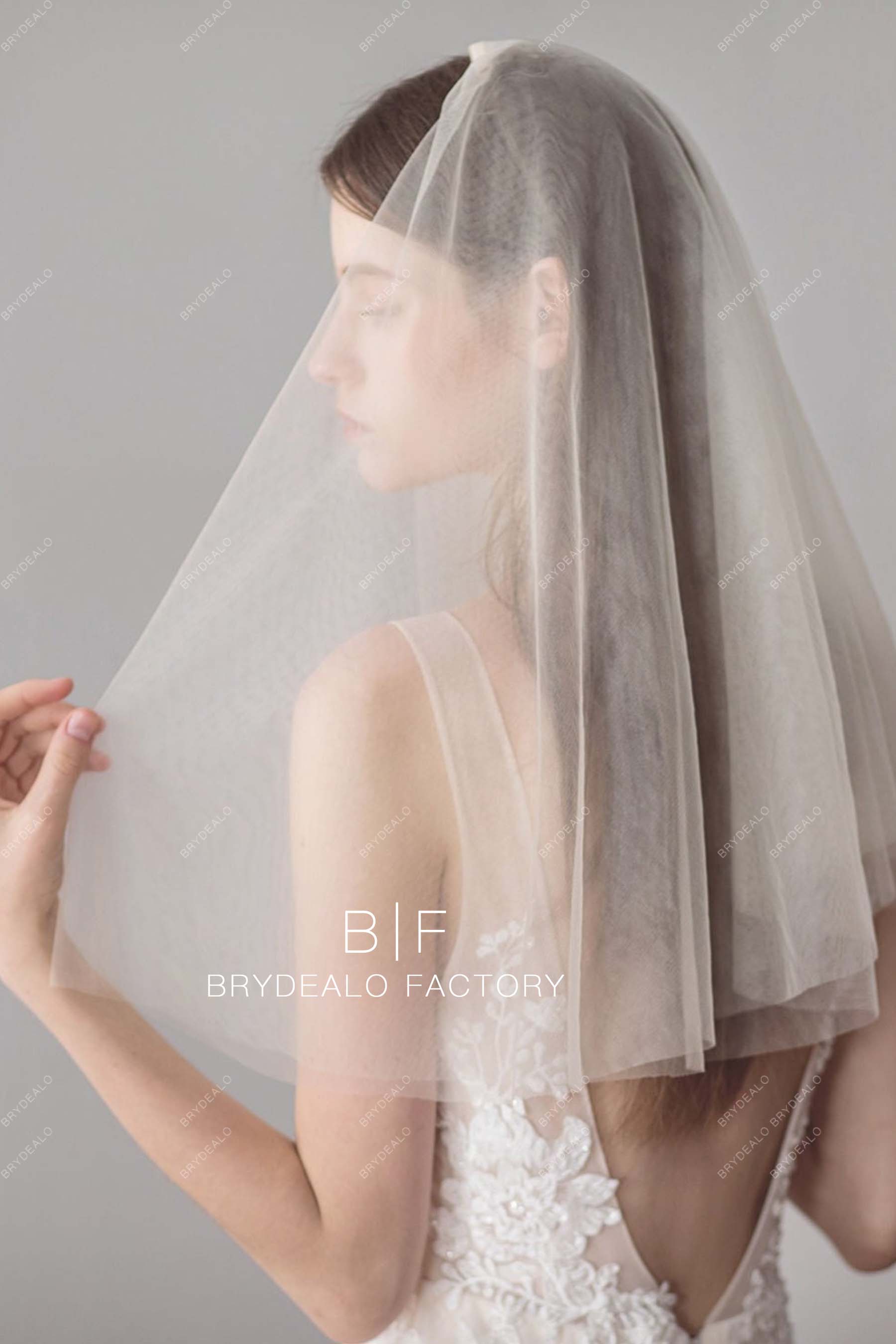 Champagne Shoulder Length Bridal Veil