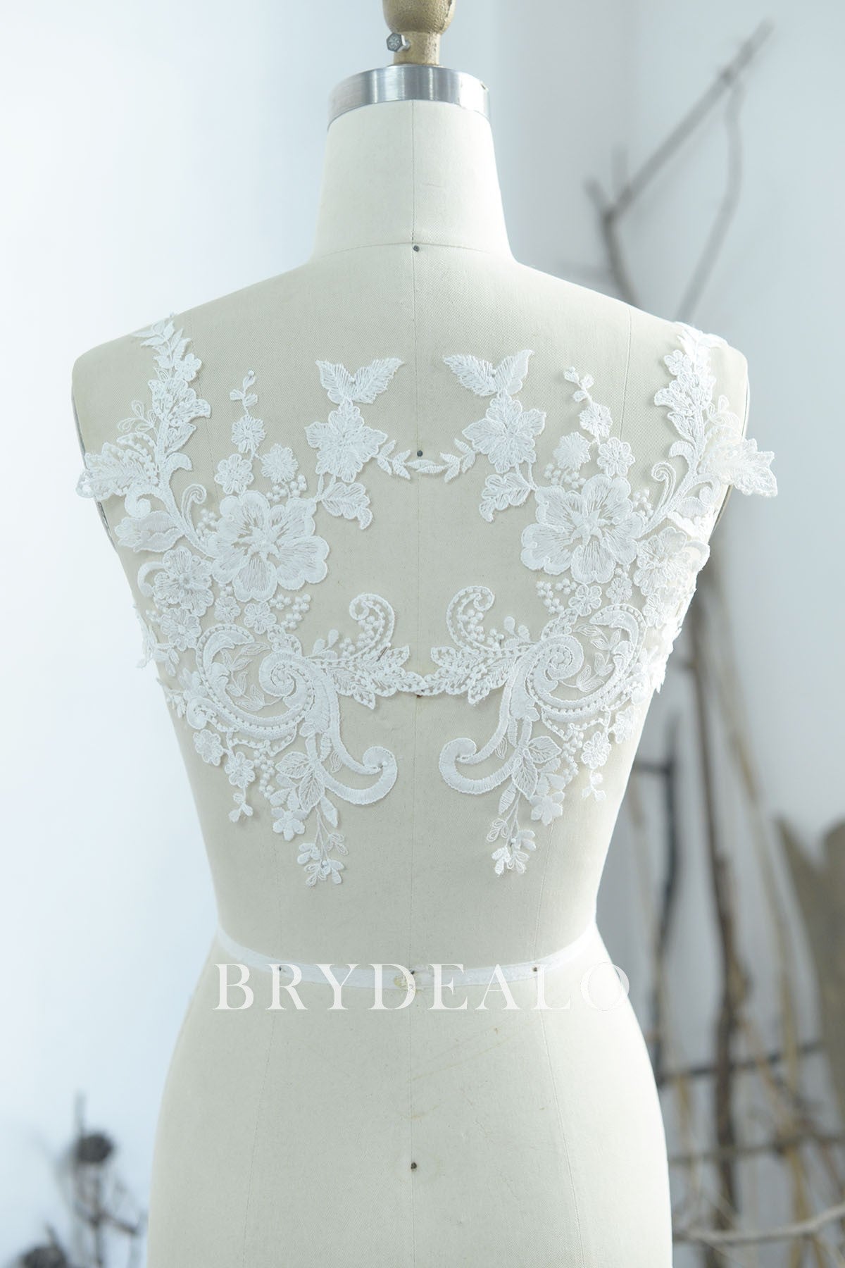 Cotton Embroidered Floral Corded Lace Appliques