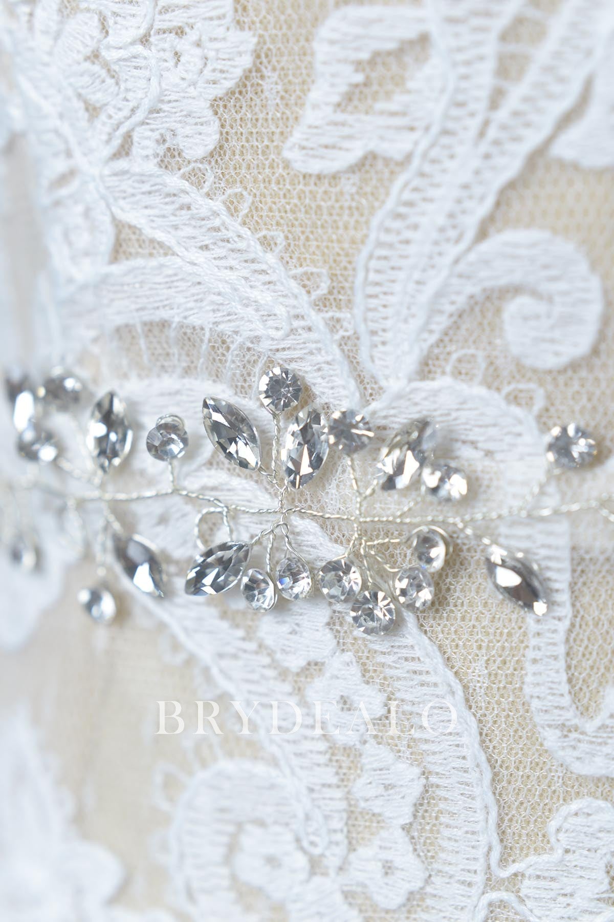 Crystal Silver Filament Sash