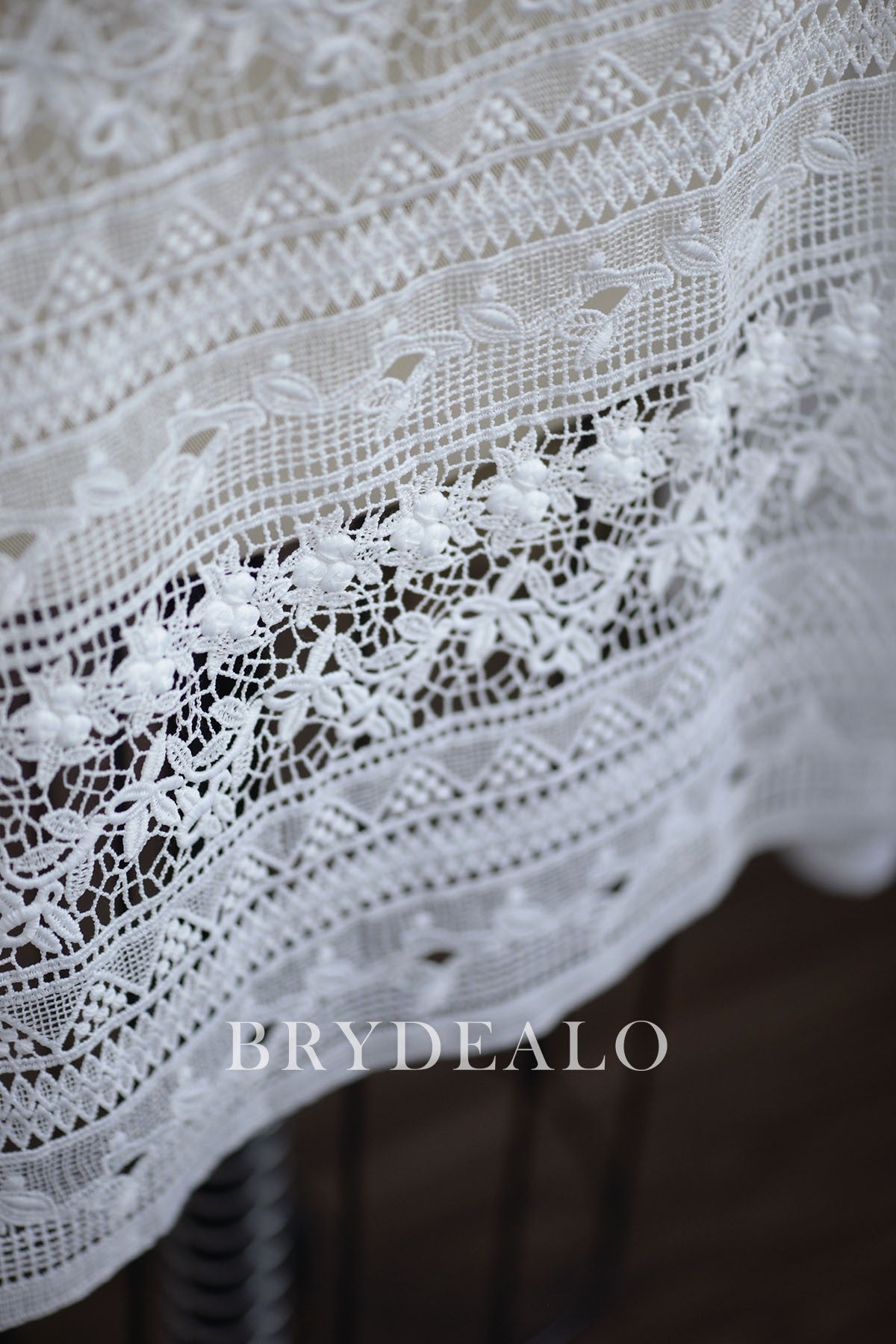 Wholesale Patterned Bridal Crochet Lace Fabric